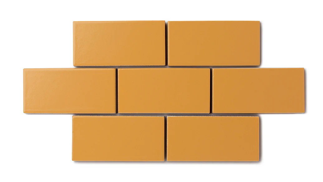 8x8 Natural Press Ceramic Tile in Yellow Ochre Matte - Rockland Interiors Inc.