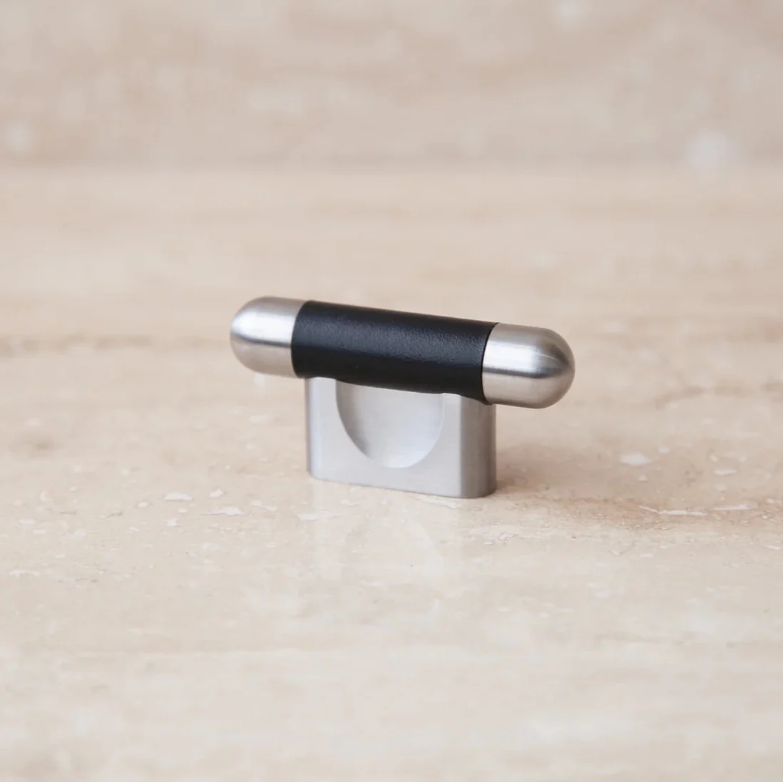Mineral Leather Wrapped Metal Knob - Rockland Interiors Inc.