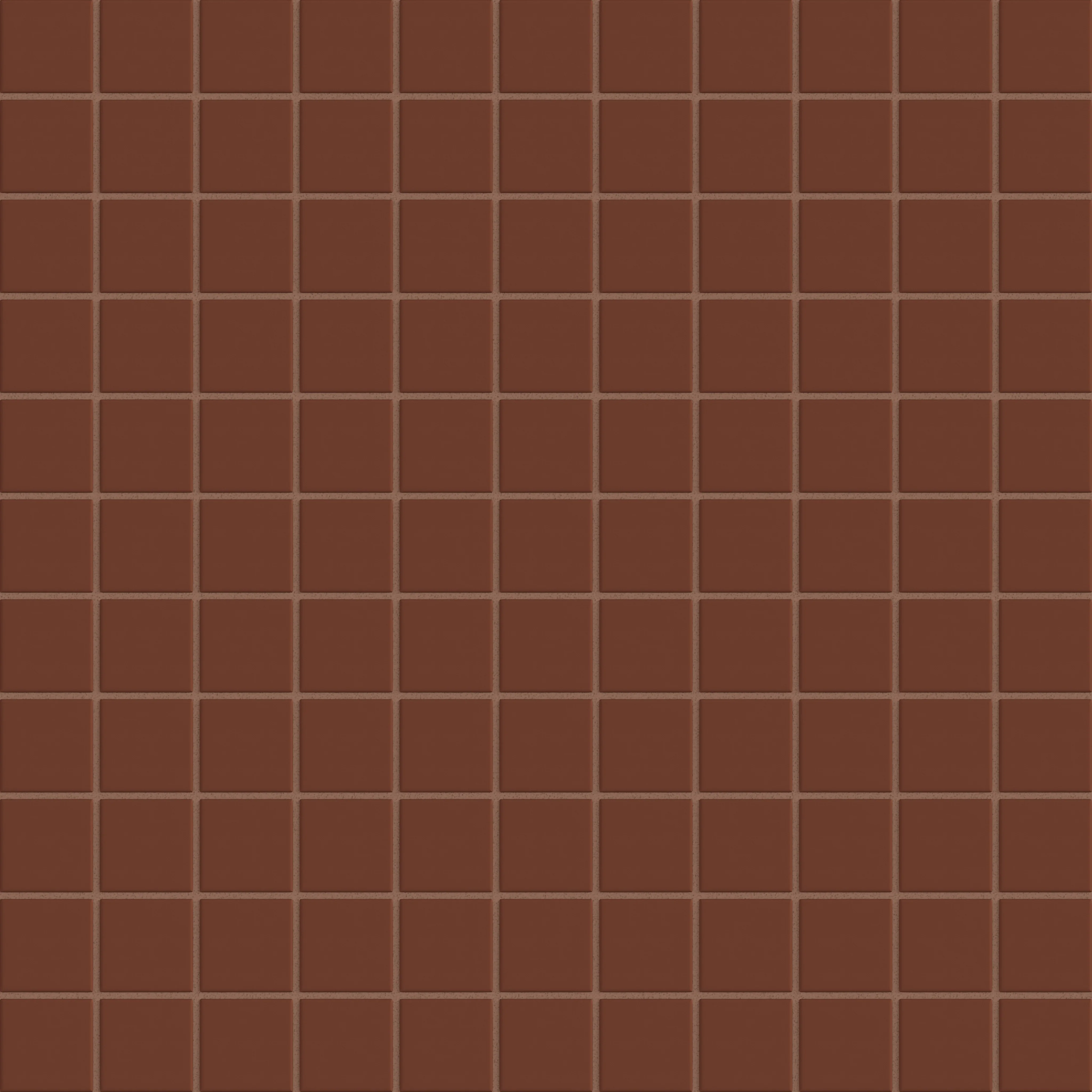 2x2 Straight Set Sheeted Natural Press Ceramic Mosaic Tile in Red Iron Oxide Matte - Rockland Interiors Inc.