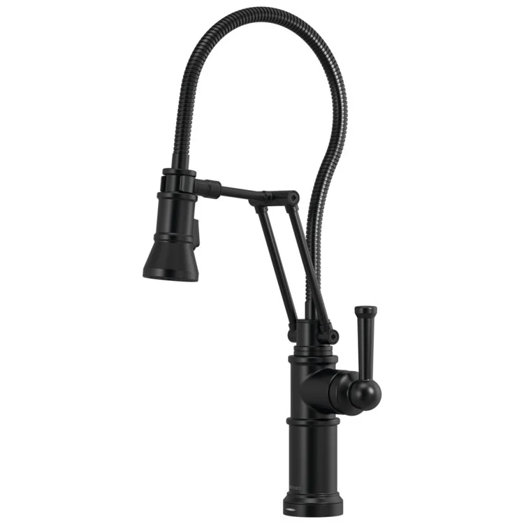 Kitchen Faucet Artesso SmartTouch Articulating with Finished Semi-Flexible Hose 1 Lever ADA Matte Black 2 Function Dual Jointed 1 Hole 1.8 Gallons per Minute - Rockland Interiors Inc.