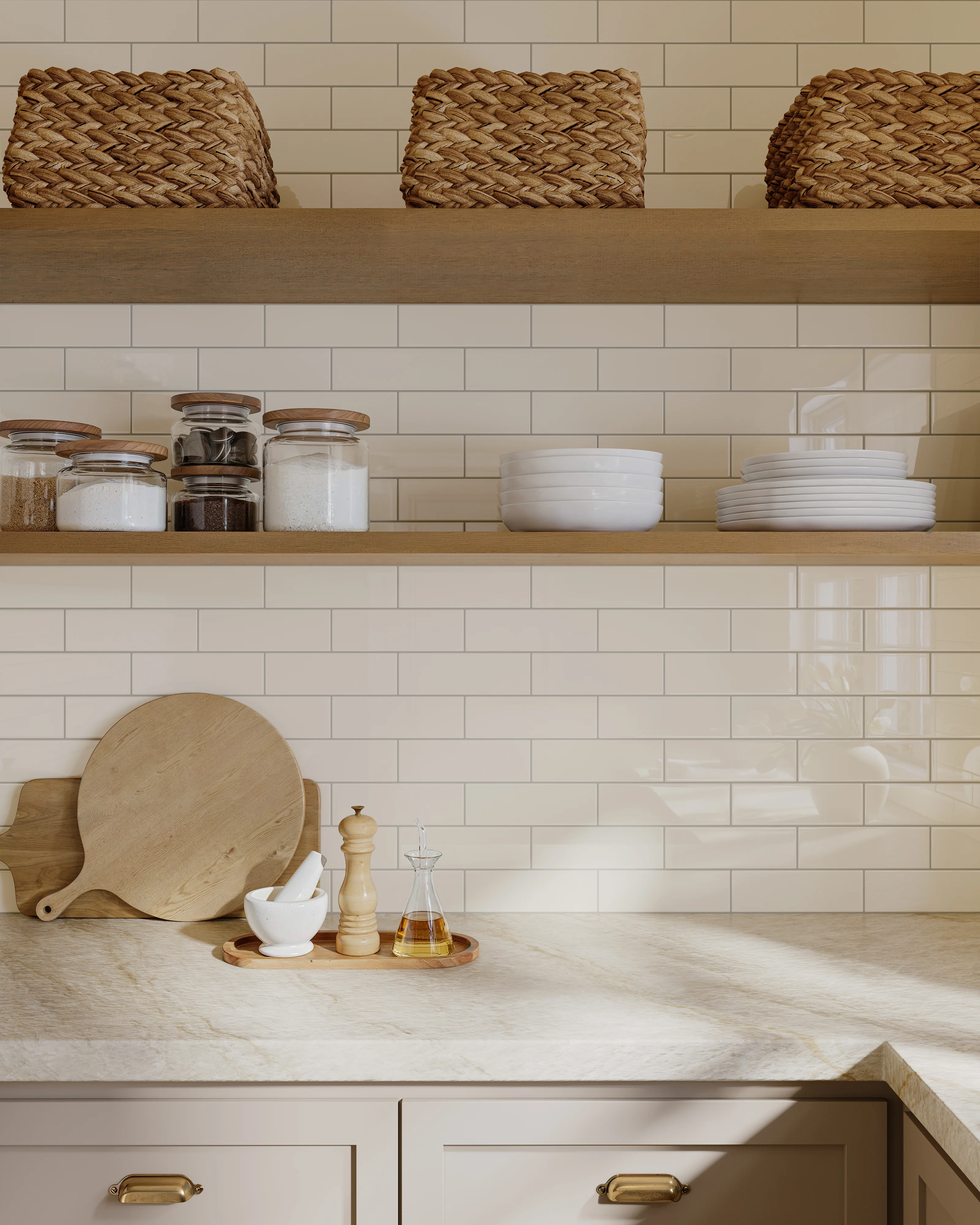 3x9 Natural Press Ceramic Tile in Salt Creek Gloss - Rockland Interiors Inc.