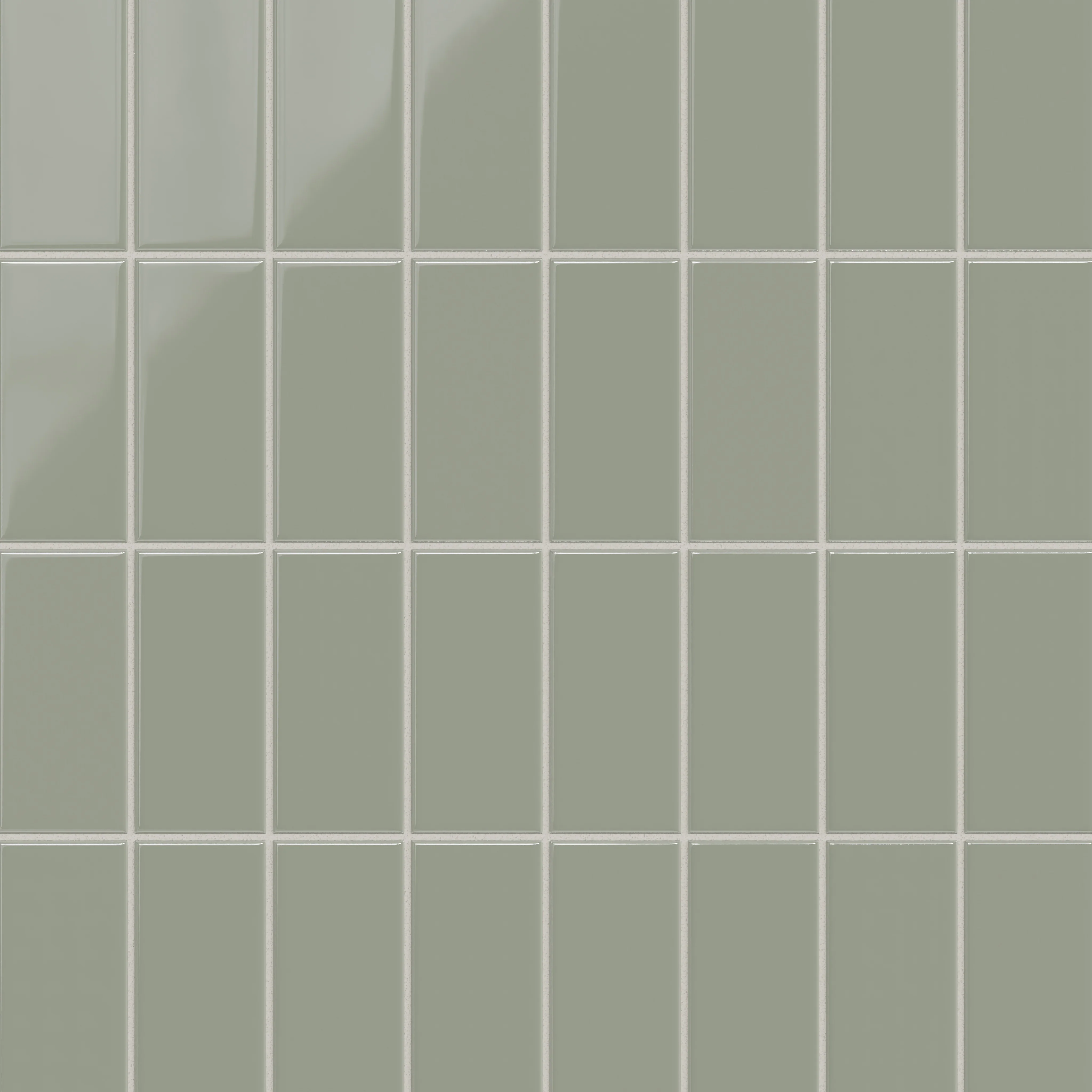 3x6 Natural Press Ceramic Tile in Terre Verte Gloss - Rockland Interiors Inc.