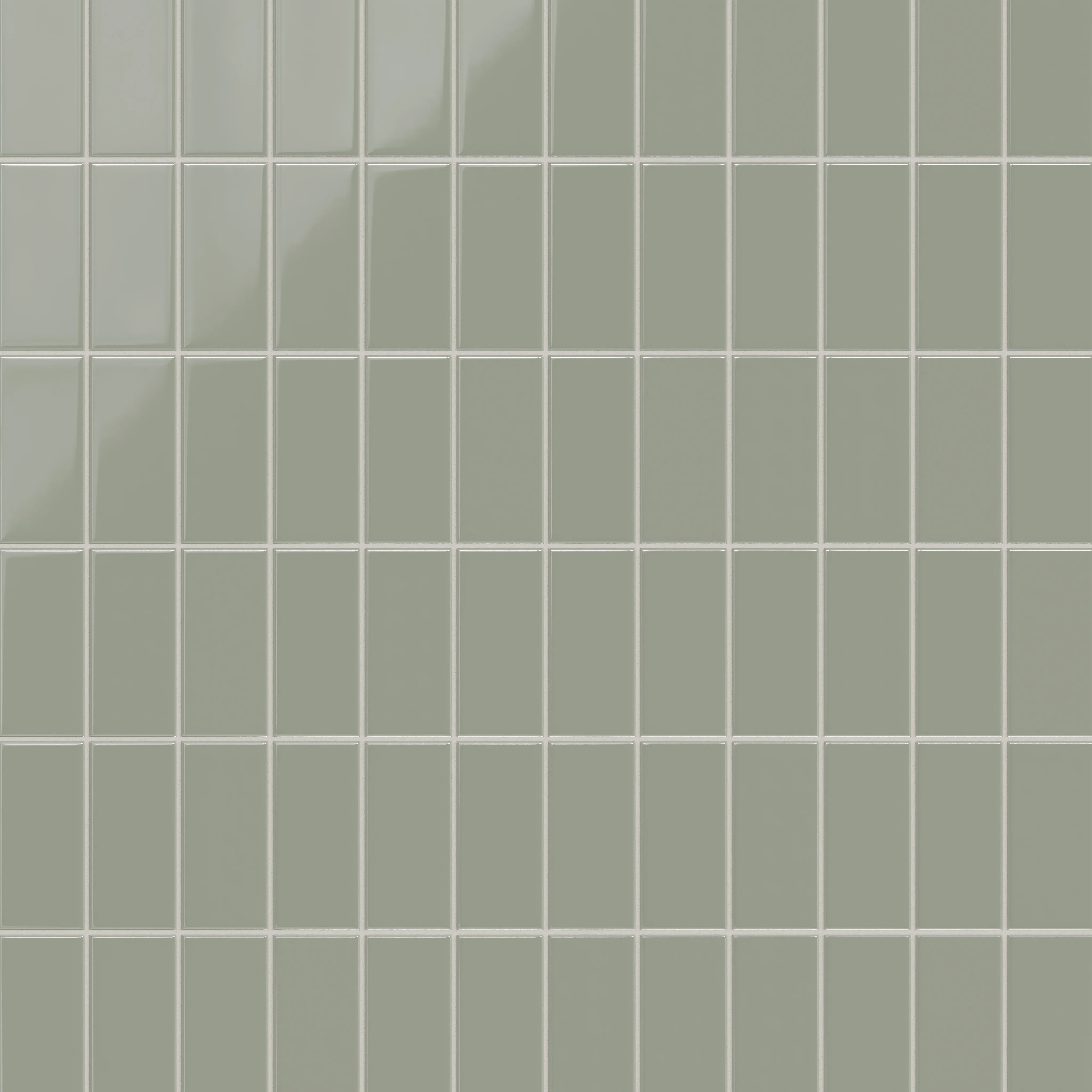 3x6 Natural Press Ceramic Tile in Terre Verte Gloss - Rockland Interiors Inc.