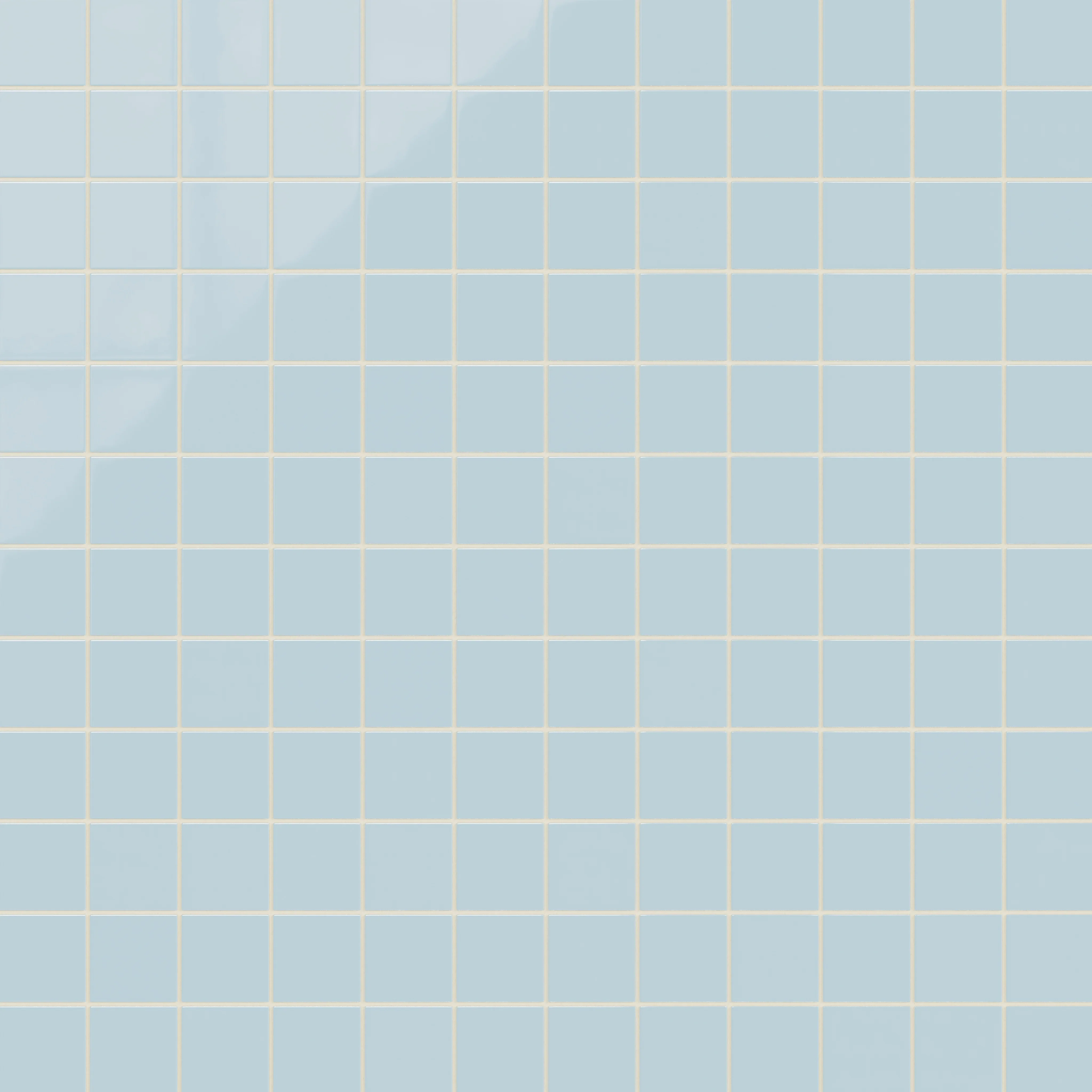 3x3 Straight Set Sheeted Natural Press Ceramic Mosaic Tile in Egyptian Blue Gloss - Rockland Interiors Inc.