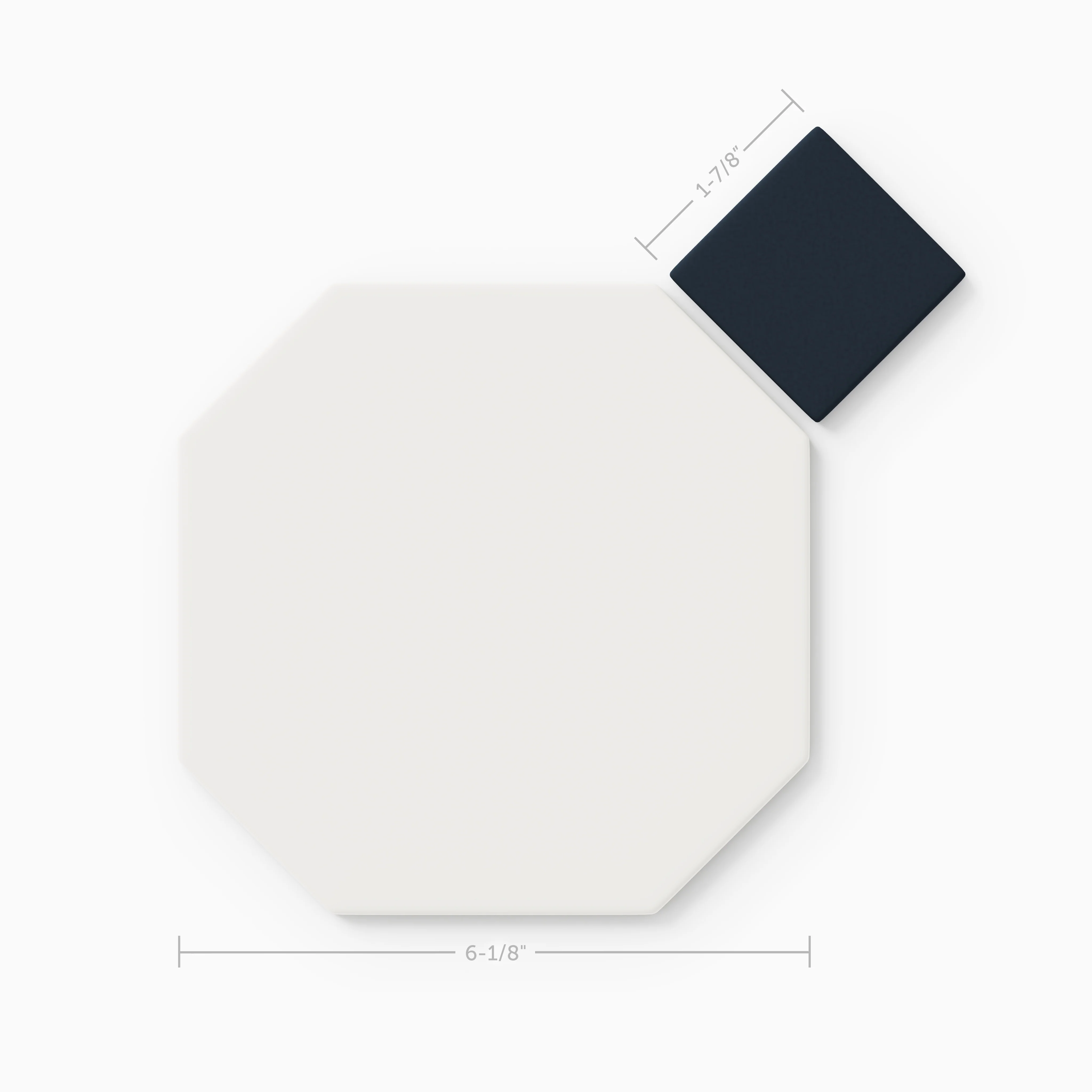 Gramercy Original Ceramic Tile in Calcite Matte & Navy Blue Matte - Rockland Interiors Inc.