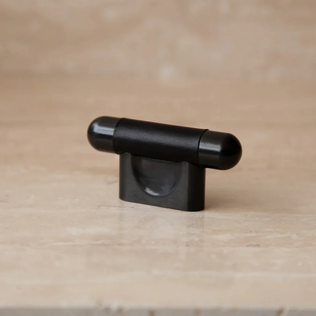 Mineral Leather Wrapped Metal Knob - Rockland Interiors Inc.