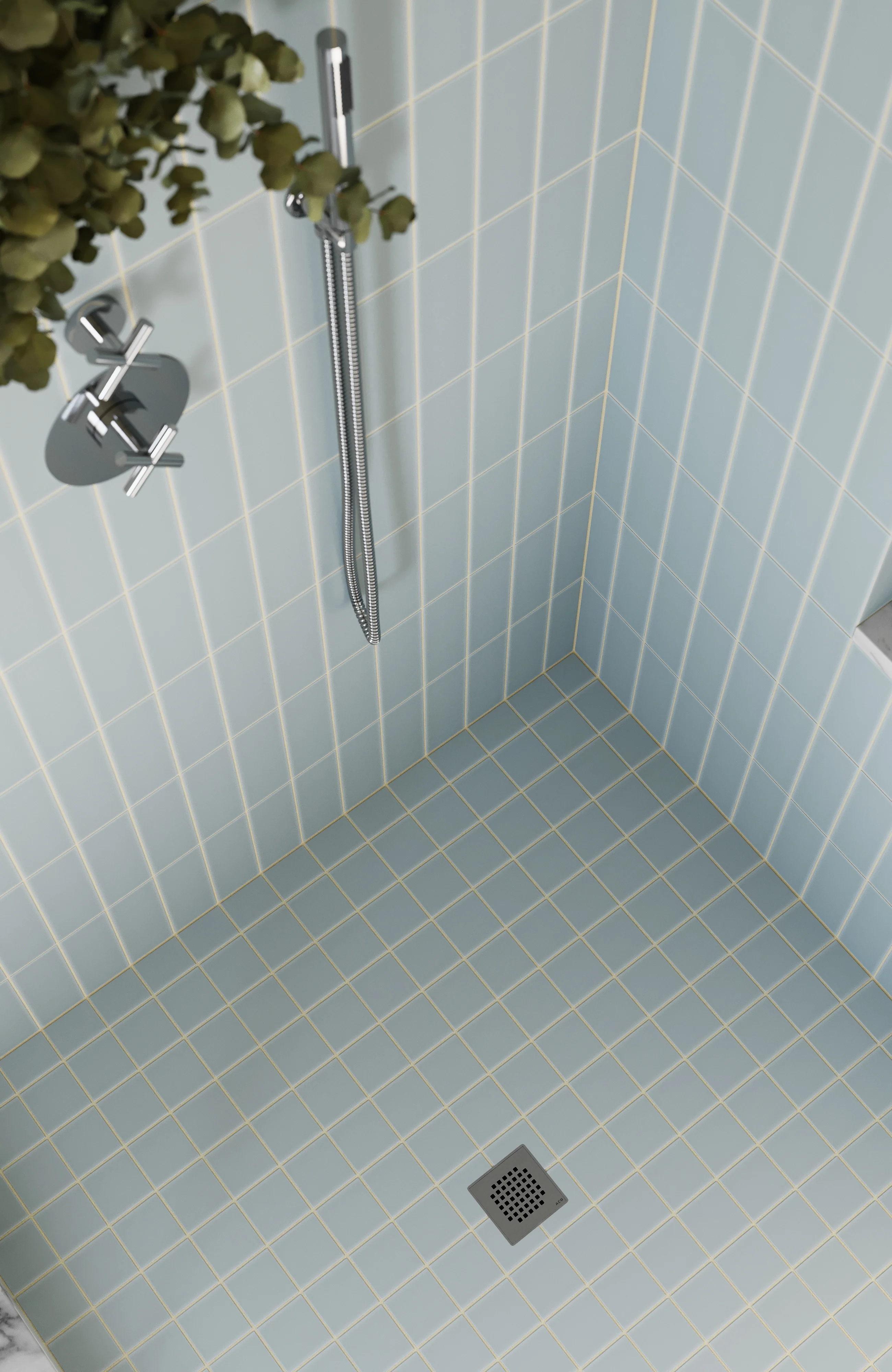 3x3 Straight Set Sheeted Natural Press Ceramic Mosaic Tile in Hood River Matte - Rockland Interiors Inc.