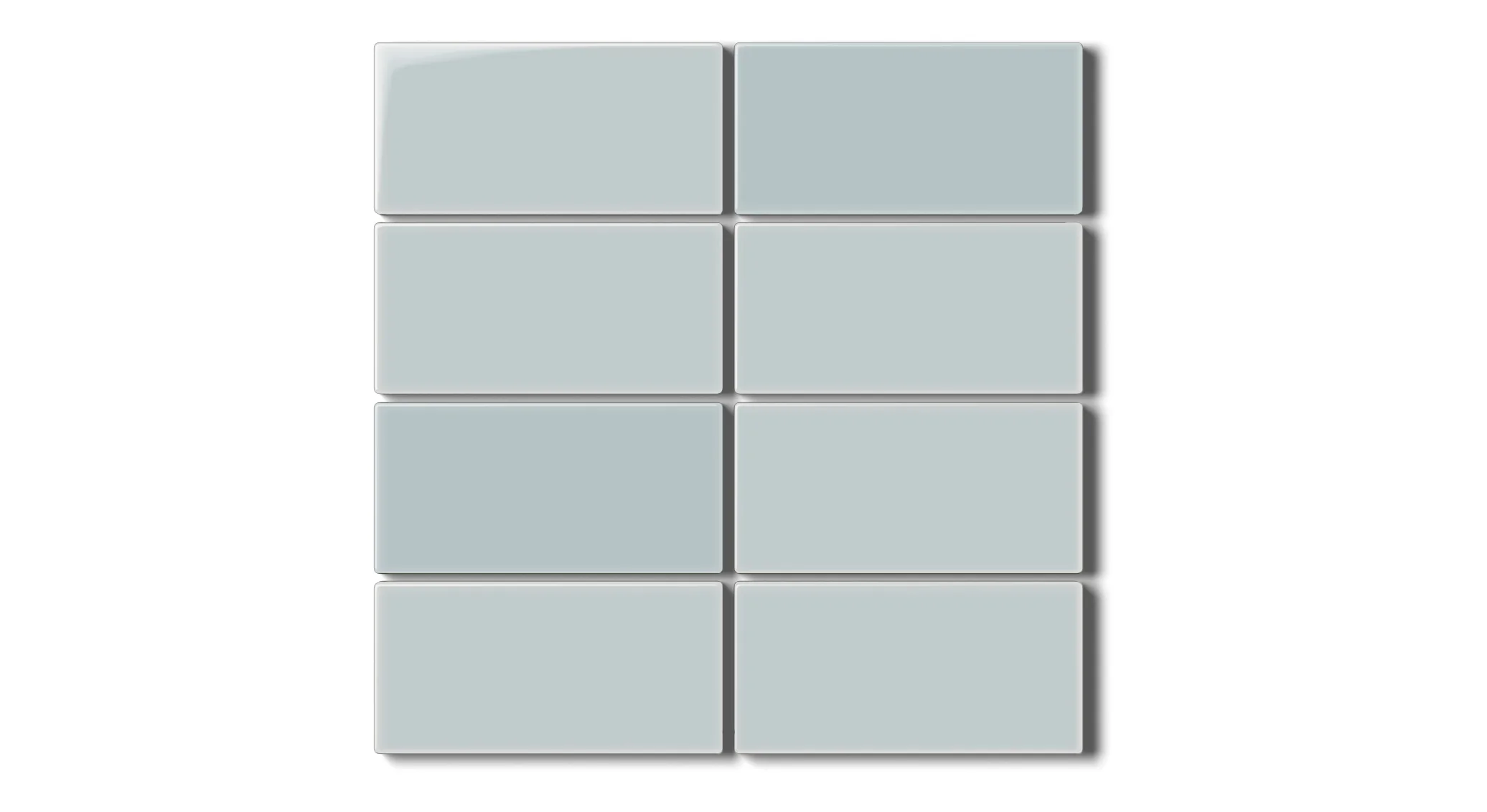 2x4 Straight Set Sheeted Natural Press Ceramic Mosaic Tile in Hood River Gloss - Rockland Interiors Inc.