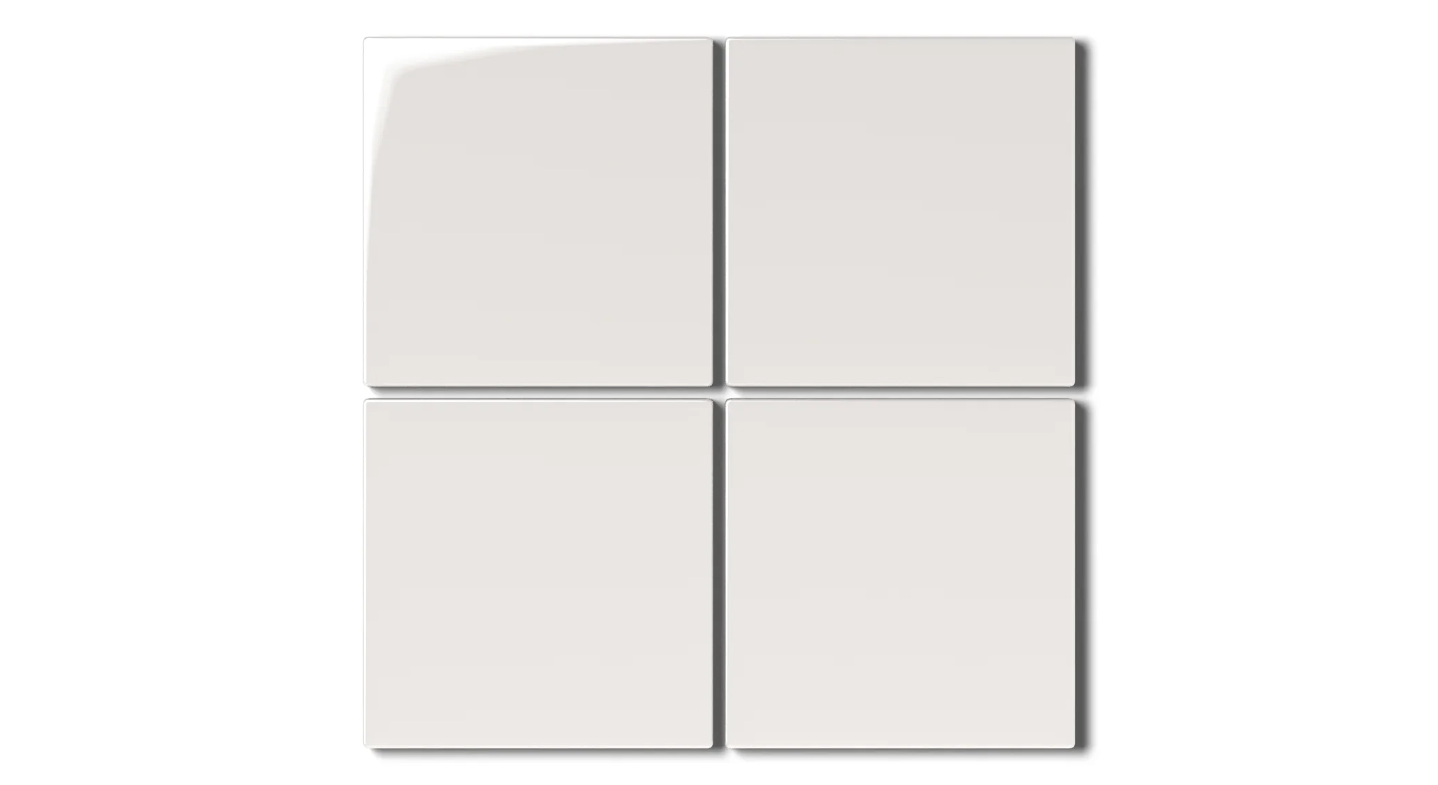 4x4 Natural Press Ceramic Tile in Flake White Gloss - Rockland Interiors Inc.