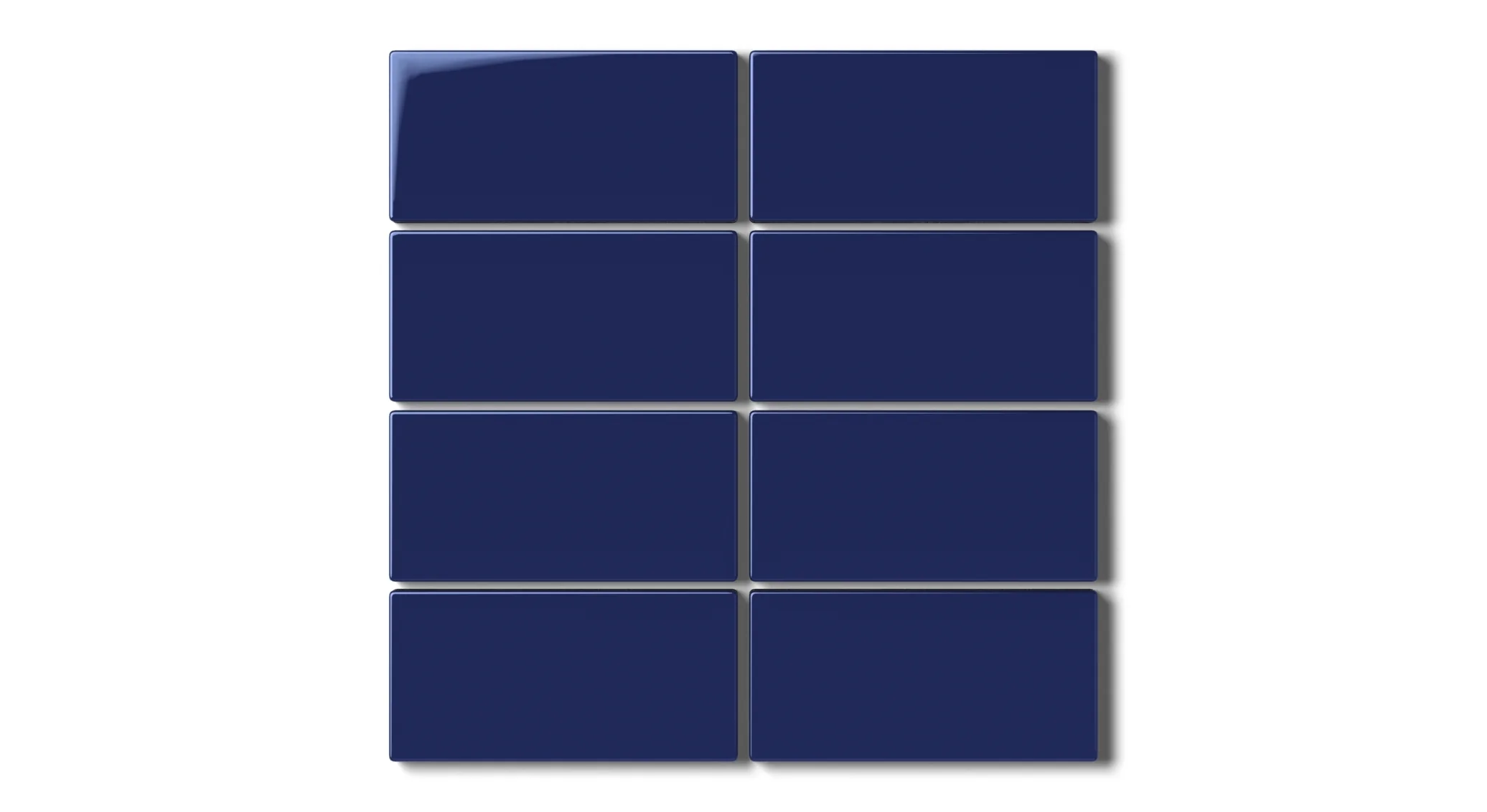 2x4 Straight Set Sheeted Natural Press Ceramic Mosaic Tile in Ultramarine Gloss - Rockland Interiors Inc.