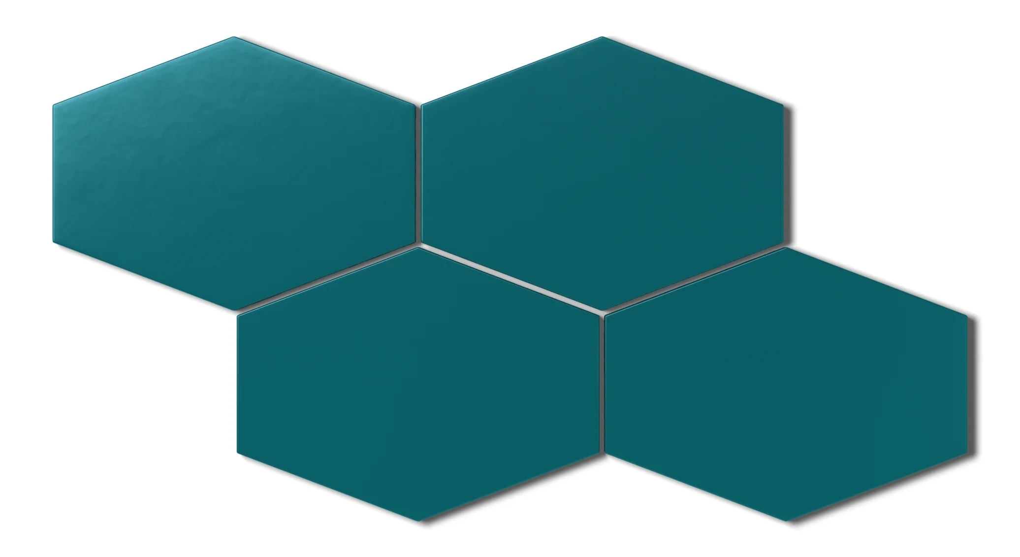 Elongated Hexagon Natural Press Ceramic Tile in Maya Blue Matte - Rockland Interiors Inc.
