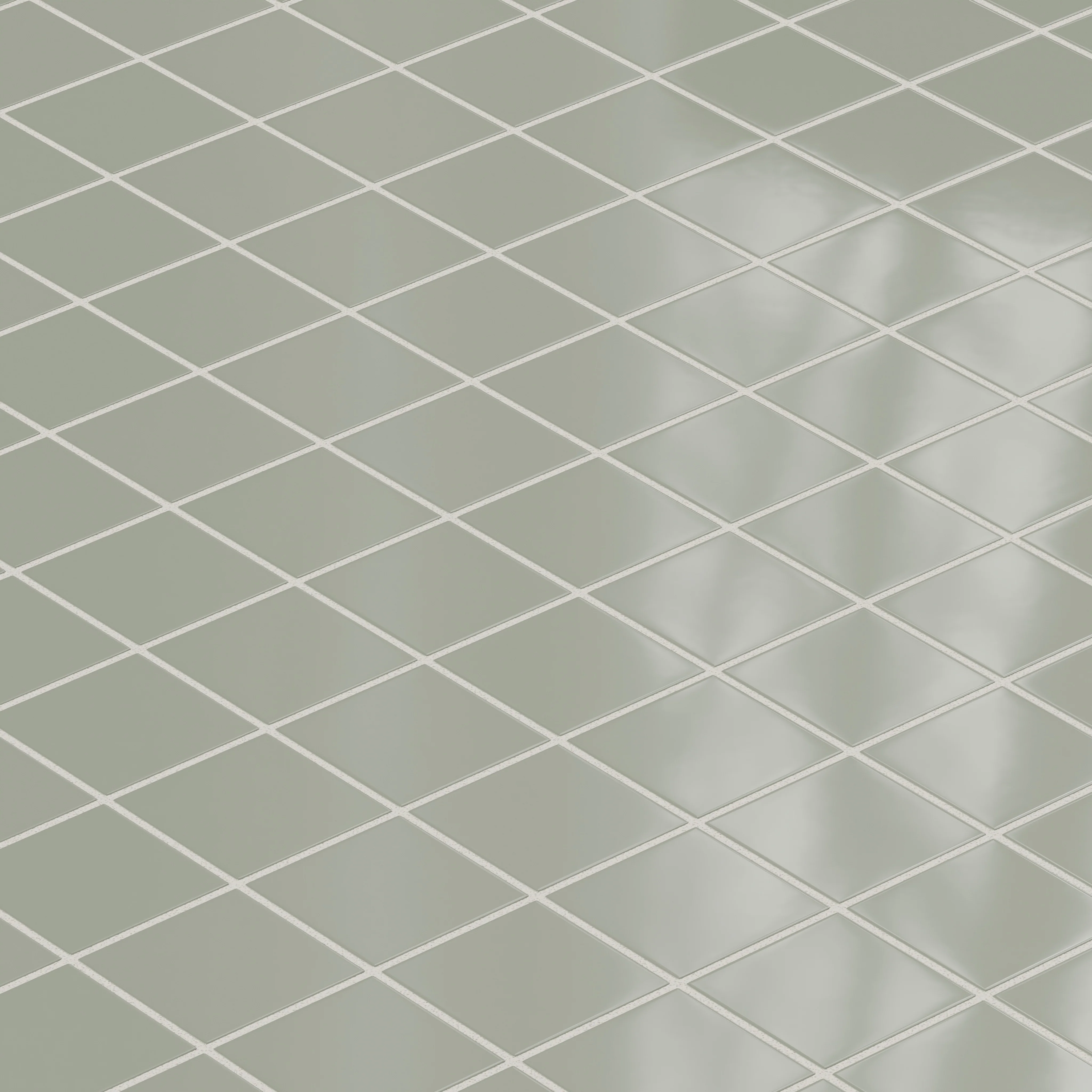 3x3 Straight Set Sheeted Natural Press Ceramic Mosaic Tile in Terre Verte Gloss - Rockland Interiors Inc.