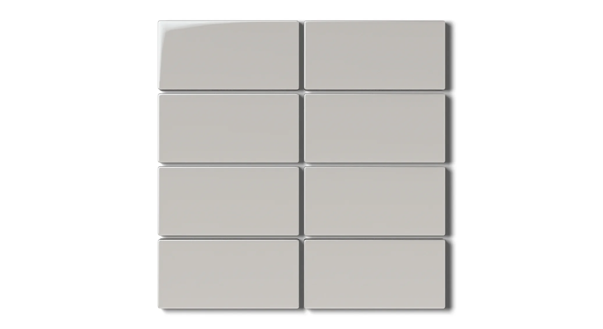 2x4 Straight Set Sheeted Natural Press Ceramic Mosaic Tile in Titanium Grey Gloss - Rockland Interiors Inc.