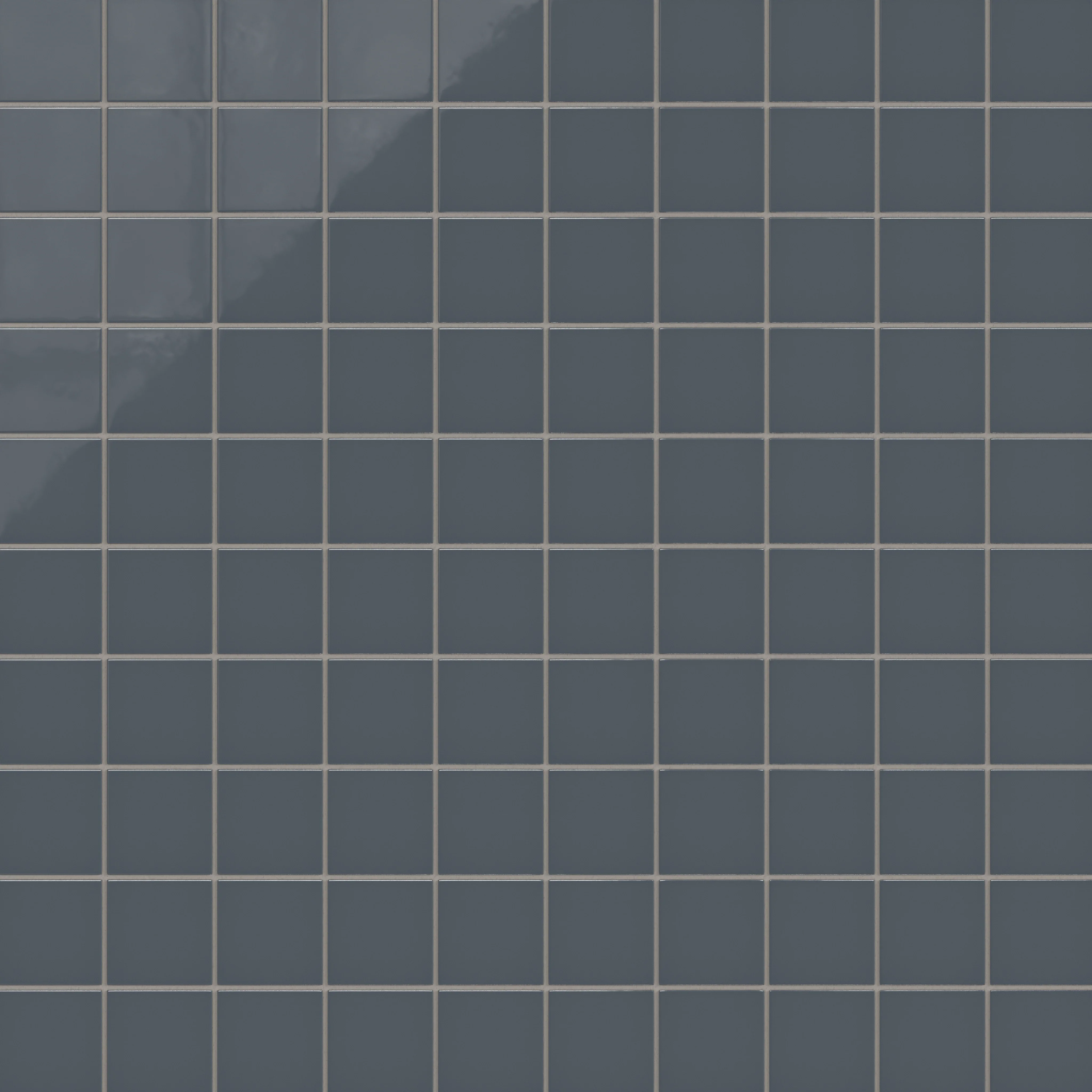 3x3 Straight Set Sheeted Natural Press Ceramic Mosaic Tile in Indigo Gloss - Rockland Interiors Inc.