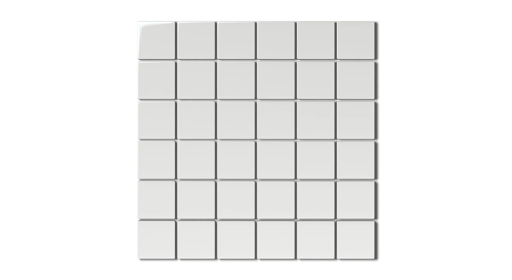 2x2 Straight Set Sheeted Natural Press Ceramic Mosaic Tile in Zinc Gloss - Rockland Interiors Inc.