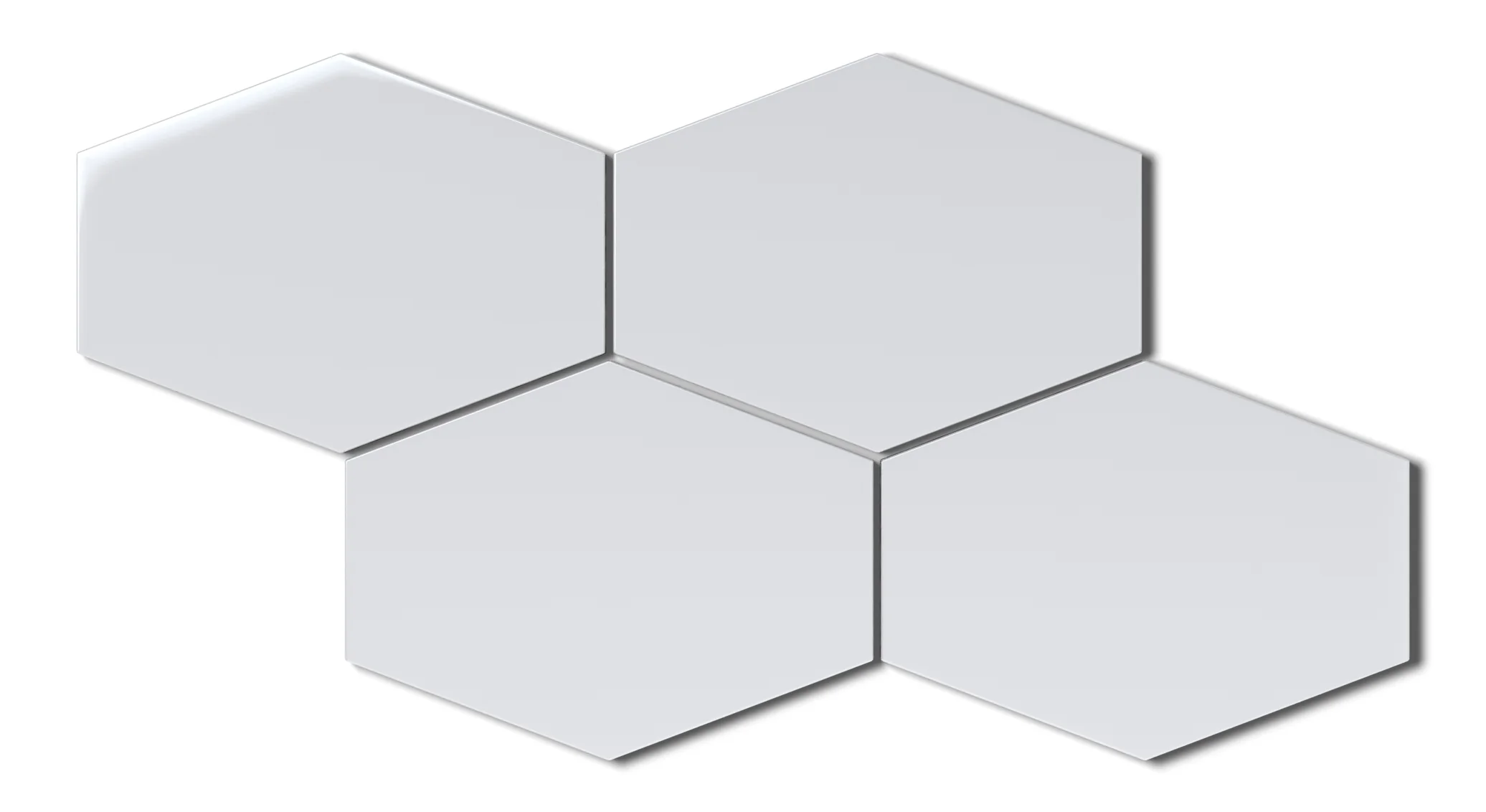 Elongated Hexagon Natural Press Ceramic Tile in Tin Oxide Gloss - Rockland Interiors Inc.