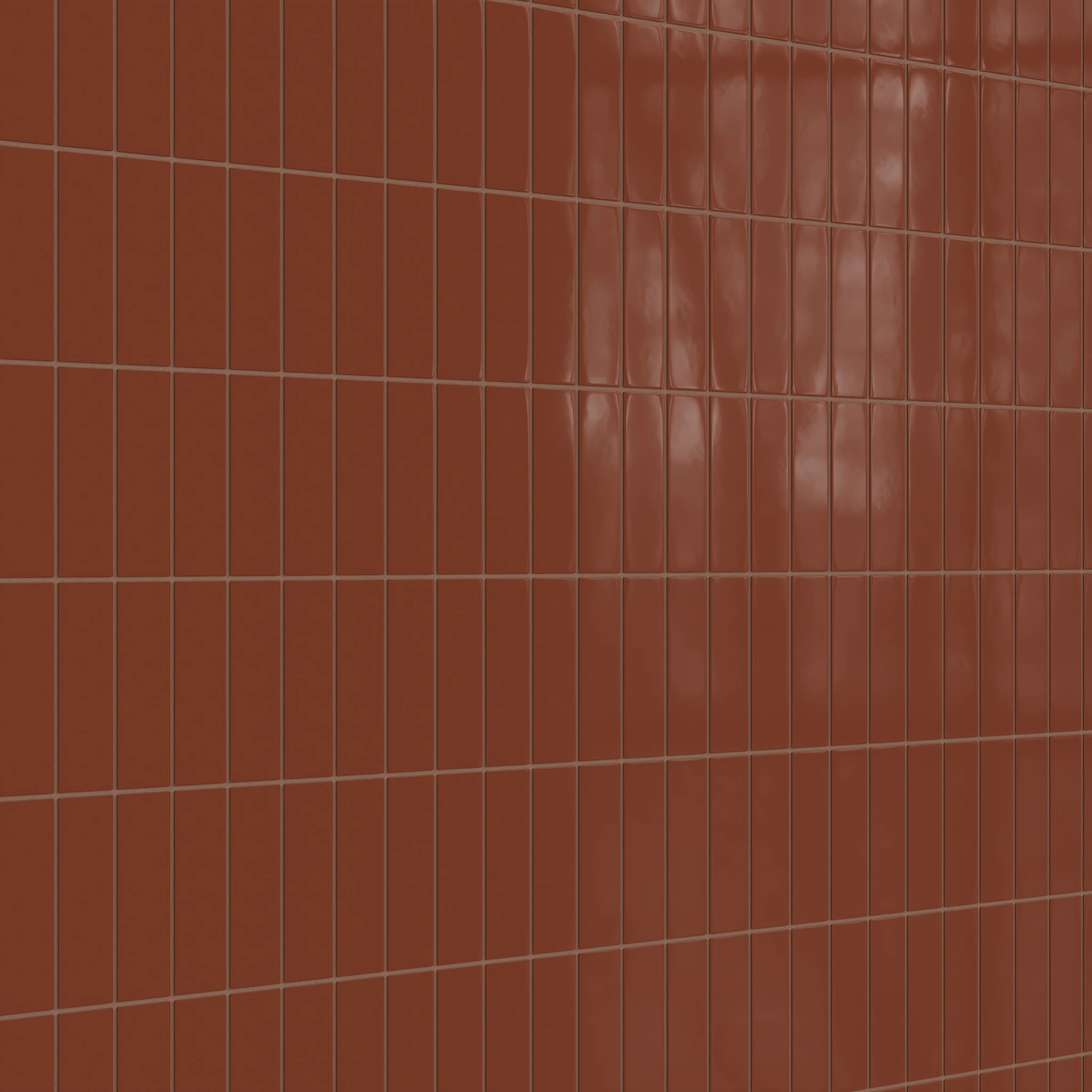 2x6 Natural Press Ceramic Tile in Red Iron Oxide Gloss - Rockland Interiors Inc.