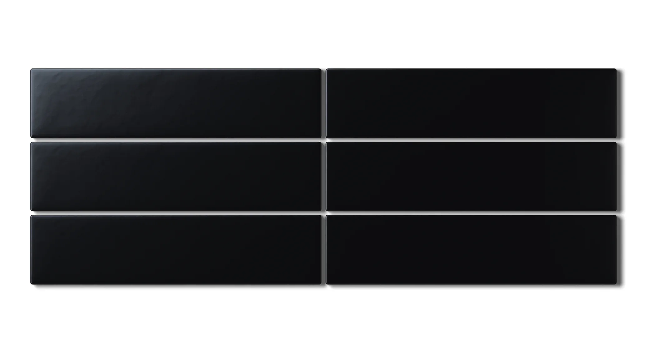 2x8 Natural Press Ceramic Tile in Bone Black Matte - Rockland Interiors Inc.