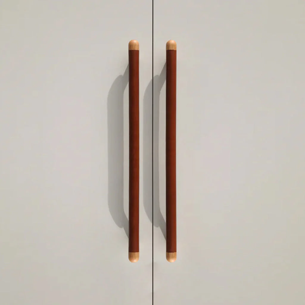 Chapman Wood Bar Pull With Leather - Rockland Interiors Inc.