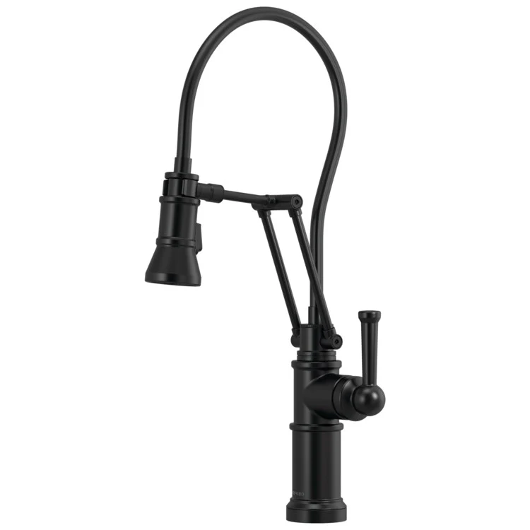 Kitchen Faucet Artesso with Semi-Flexible Hose 1 Lever ADA Matte Black Pull Down 2 Function Dual Jointed 1 Hole 1.8 Gallons per Minute - Rockland Interiors Inc.