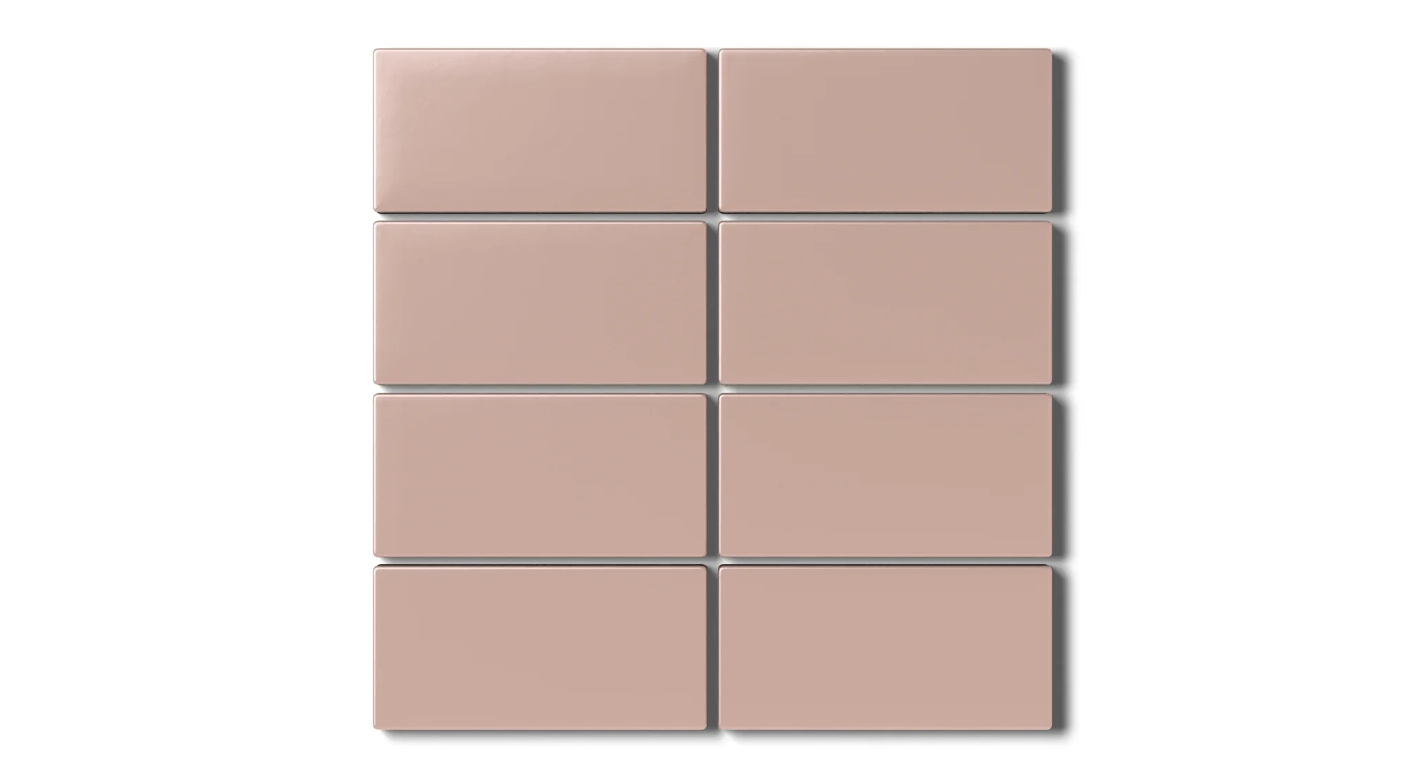 2x4 Straight Set Sheeted Natural Press Ceramic Mosaic Tile in Red Jasper Matte - Rockland Interiors Inc.