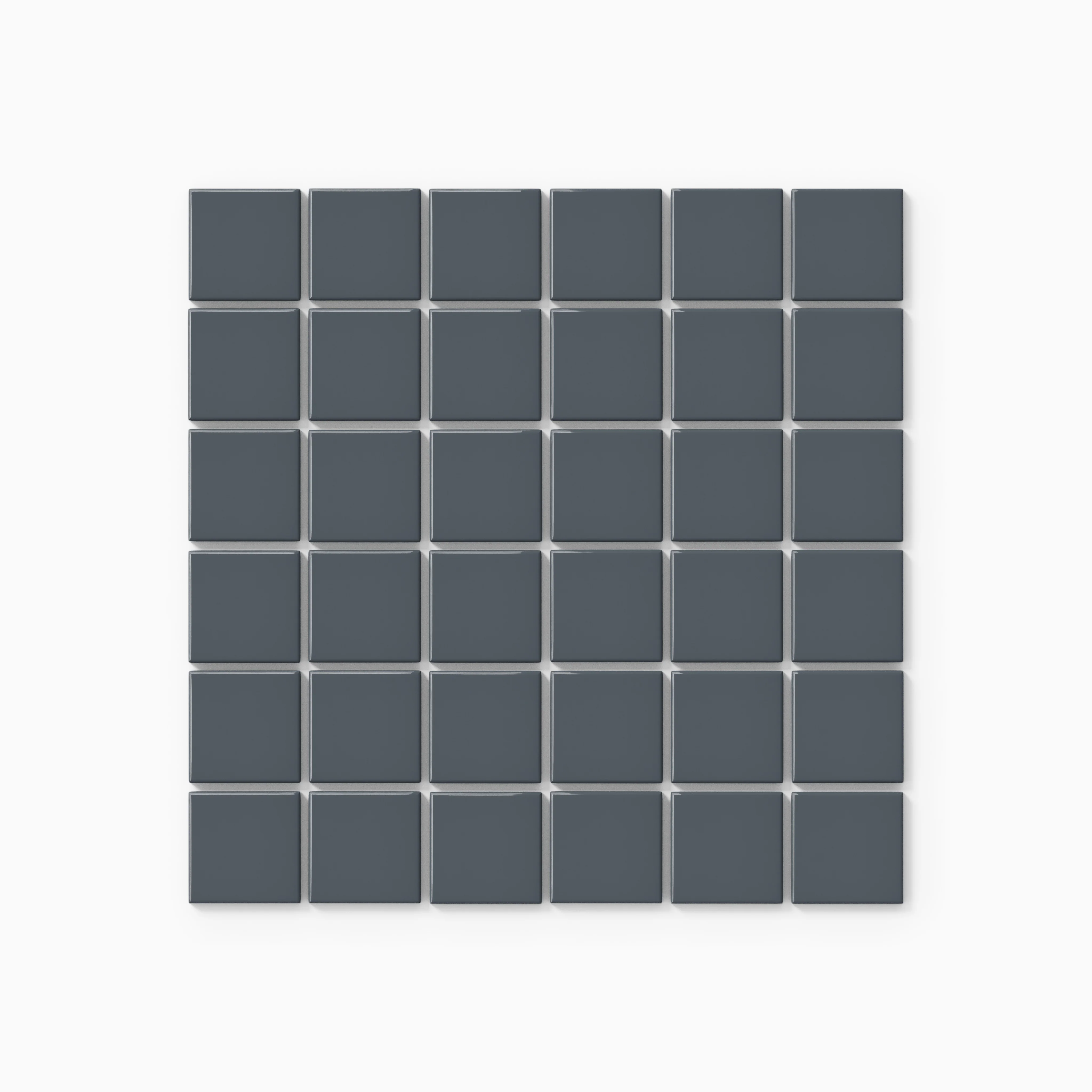 2x2 Straight Set Sheeted Natural Press Ceramic Mosaic Tile in Indigo Gloss - Rockland Interiors Inc.