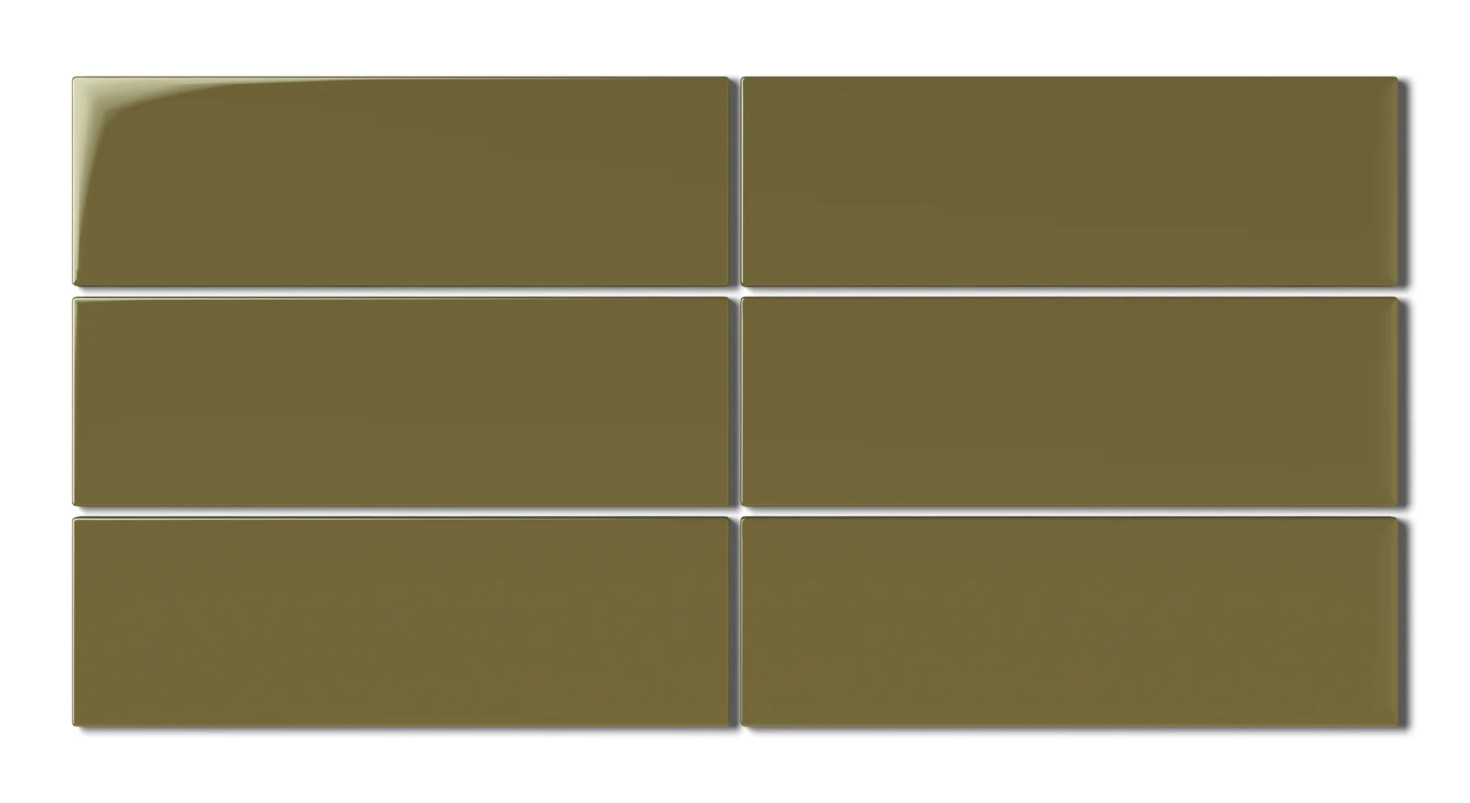 3x9 Natural Press Ceramic Tile in Sap Green Gloss - Rockland Interiors Inc.