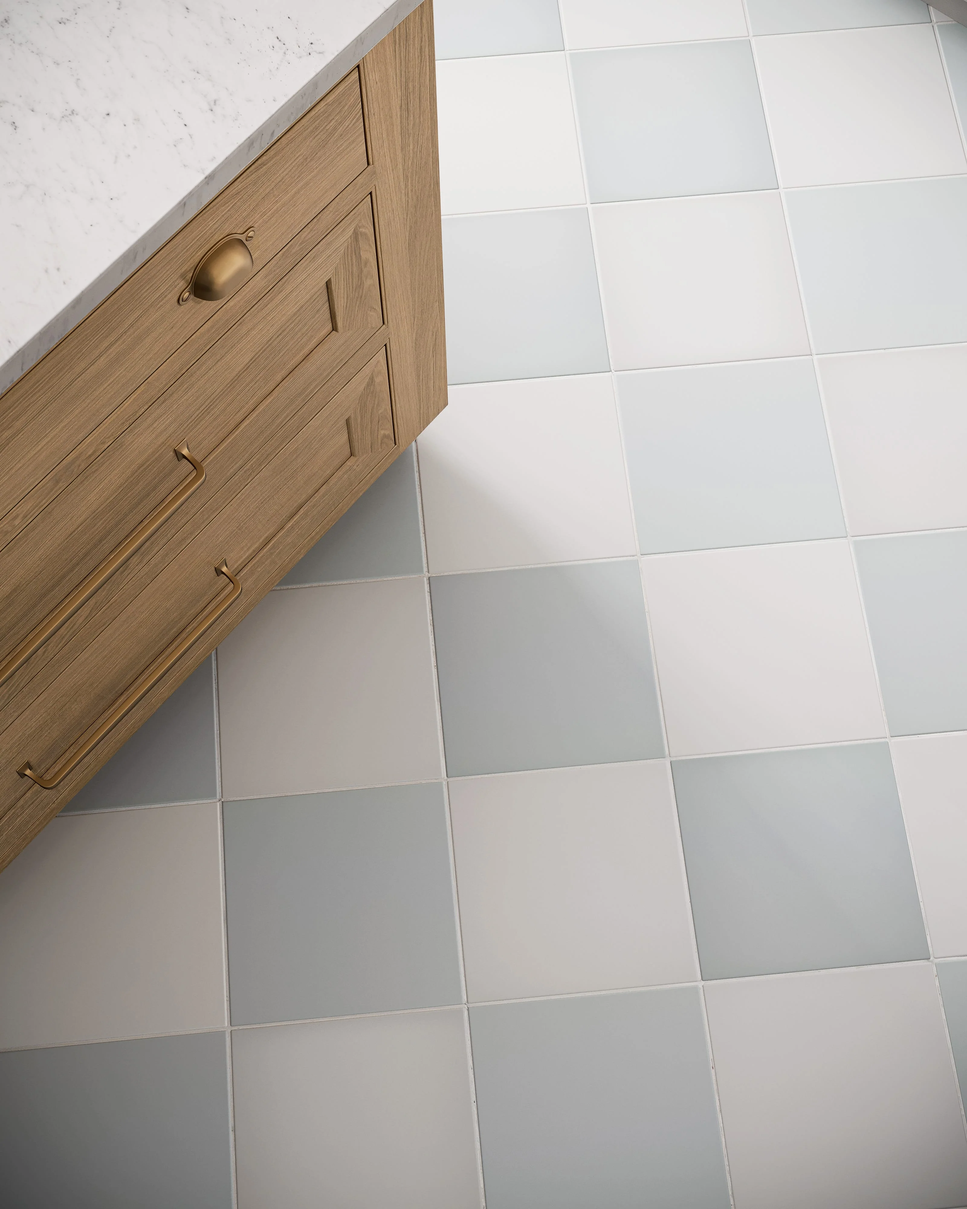 12x12 Natural Press Ceramic Tile in Salt Creek and Alberta Blue - Rockland Interiors Inc.