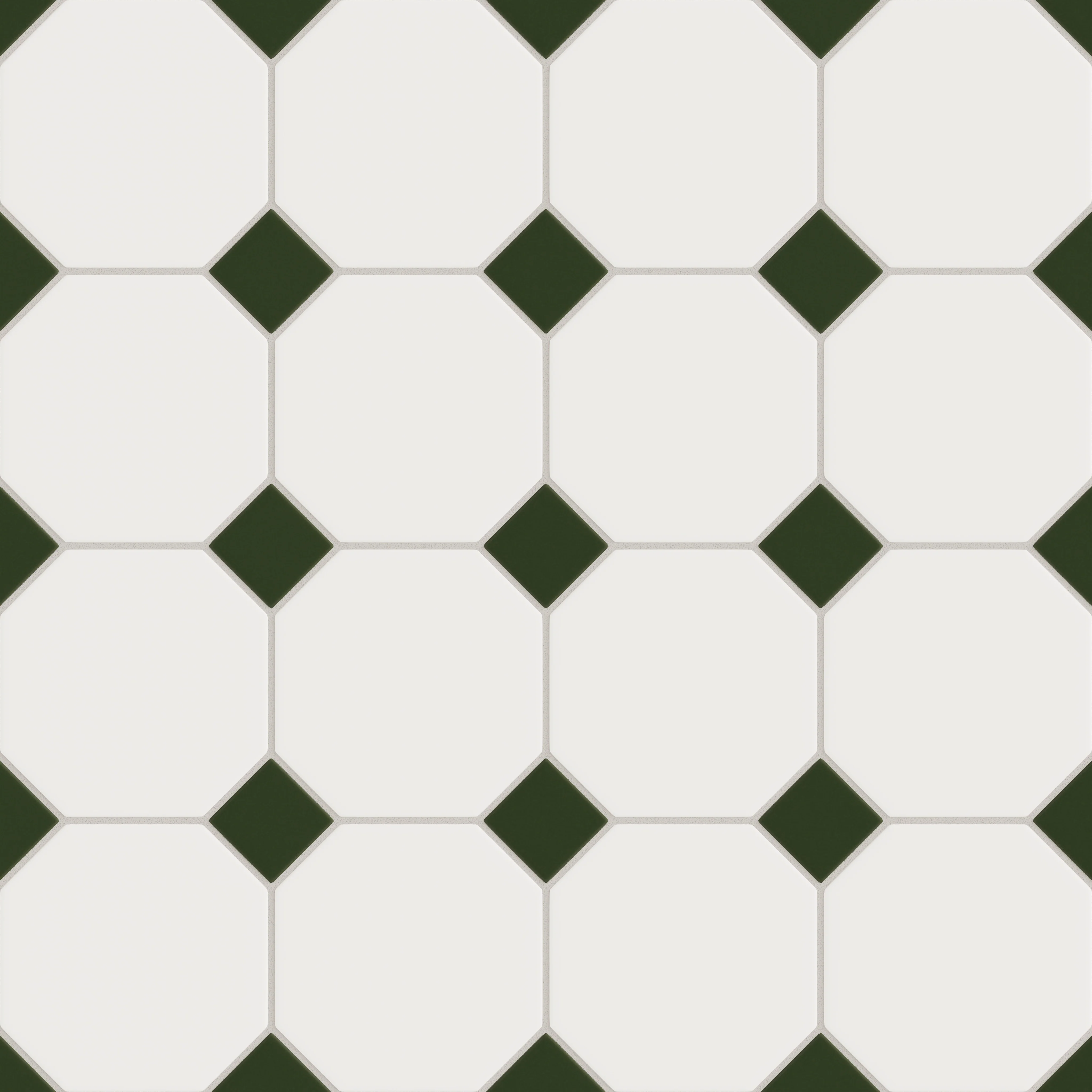 Gramercy Original Ceramic Tile in Calcite Matte & Hunter Green Matte - Rockland Interiors Inc.