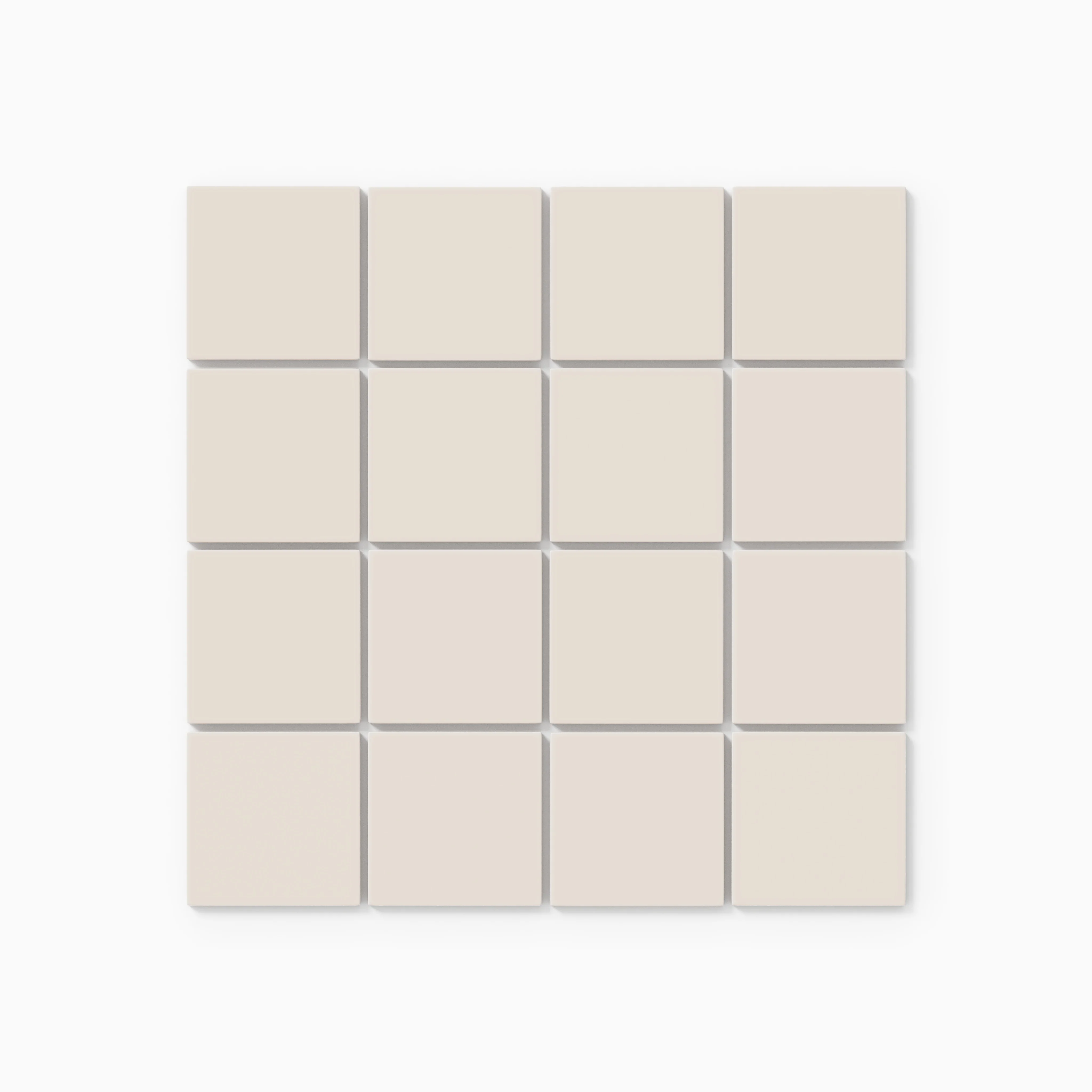 3x3 Straight Set Sheeted Natural Press Ceramic Mosaic Tile in Pearl Gloss - Rockland Interiors Inc.