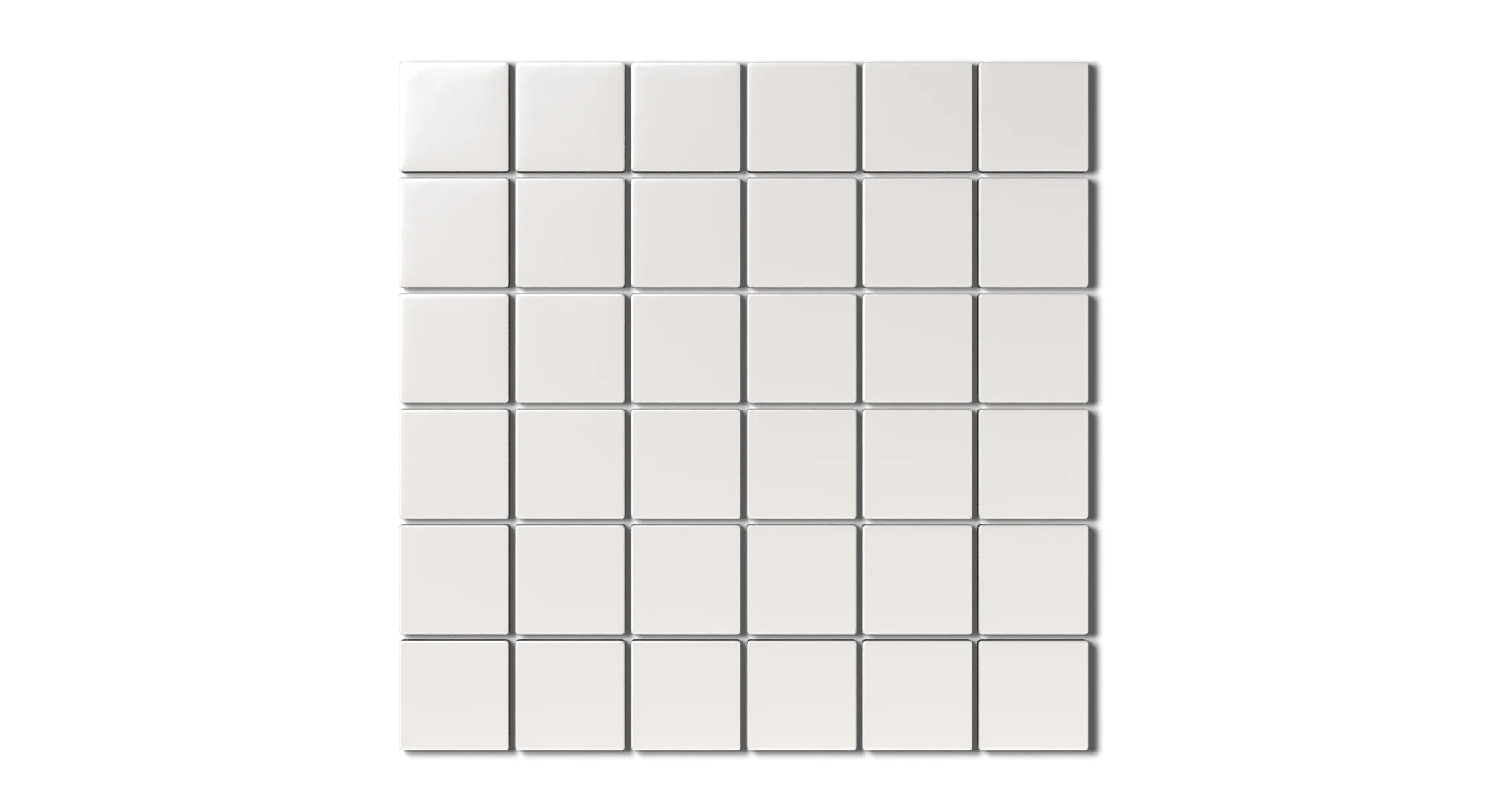 2x2 Straight Set Sheeted Natural Press Ceramic Mosaic Tile in Flake White Matte - Rockland Interiors Inc.