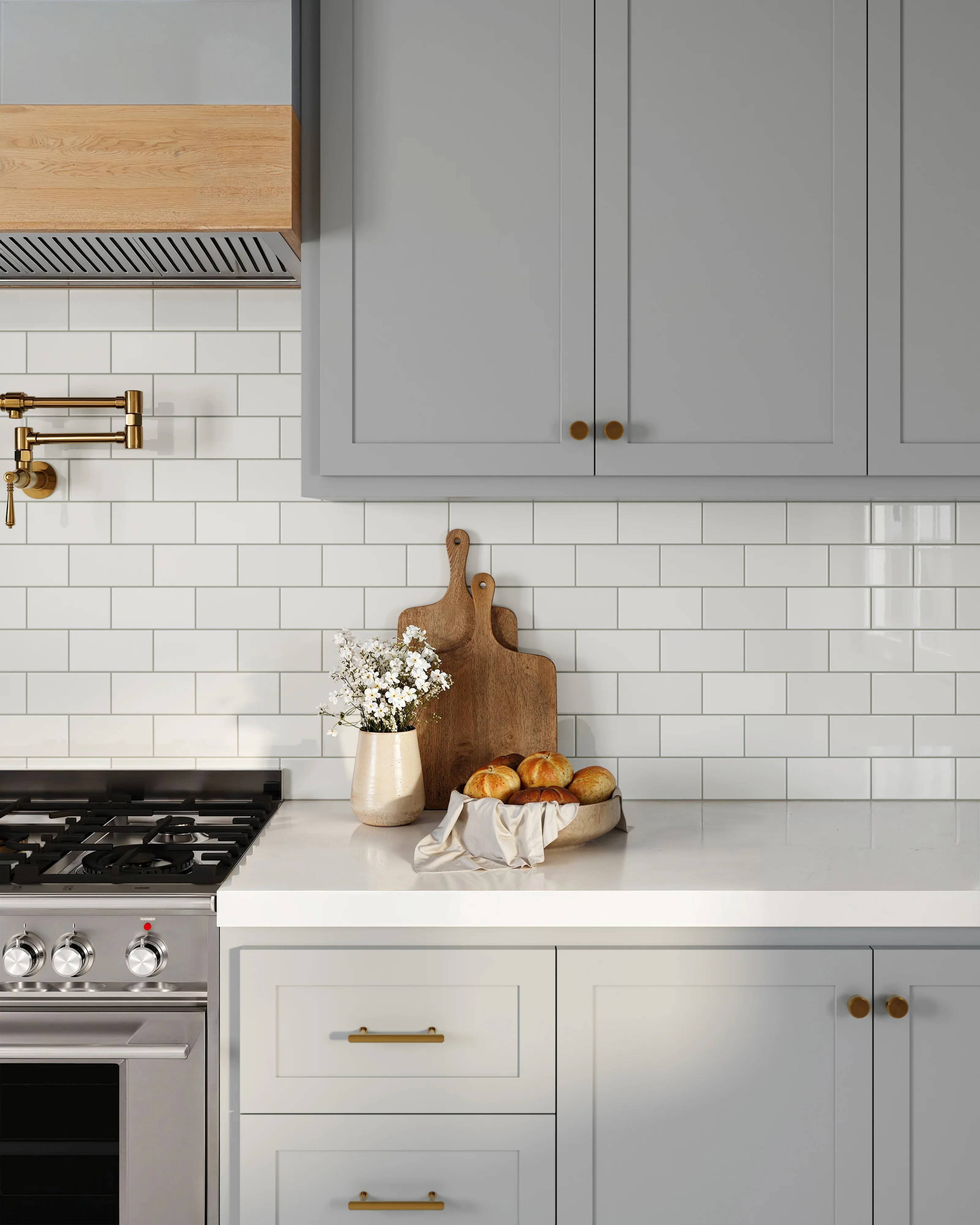 3x6 Natural Press Ceramic Tile in Cloud Cover Gloss - Rockland Interiors Inc.