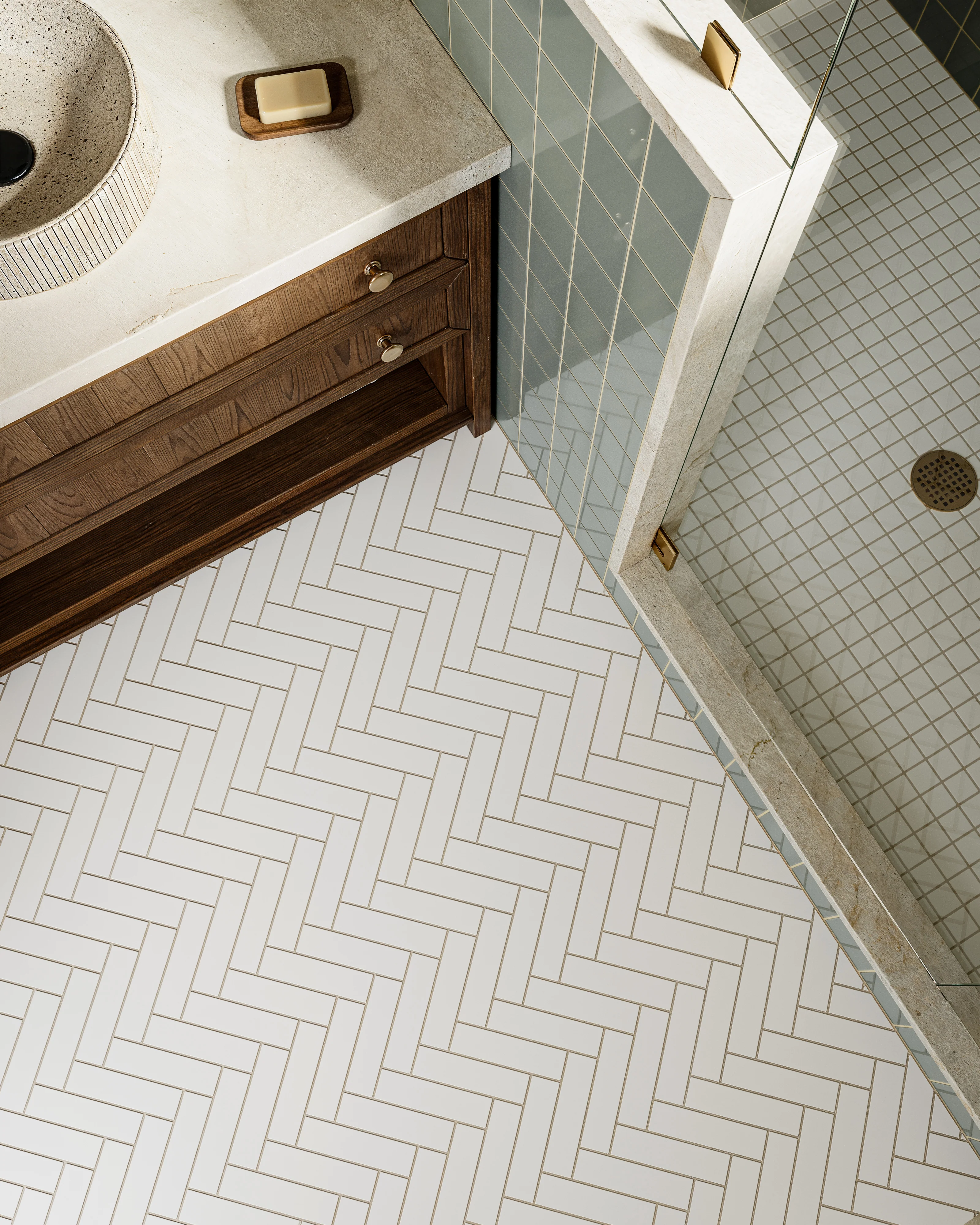 2x8 Natural Press Ceramic Tile in Salt Creek Matte - Rockland Interiors Inc.