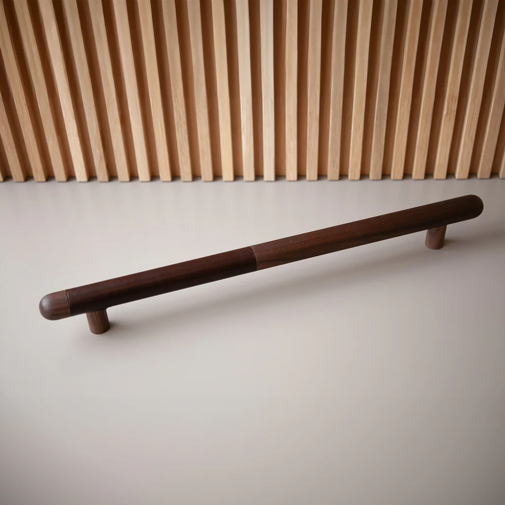Chapman Wood Appliance Bar Pulls With Half Leather - Rockland Interiors Inc.