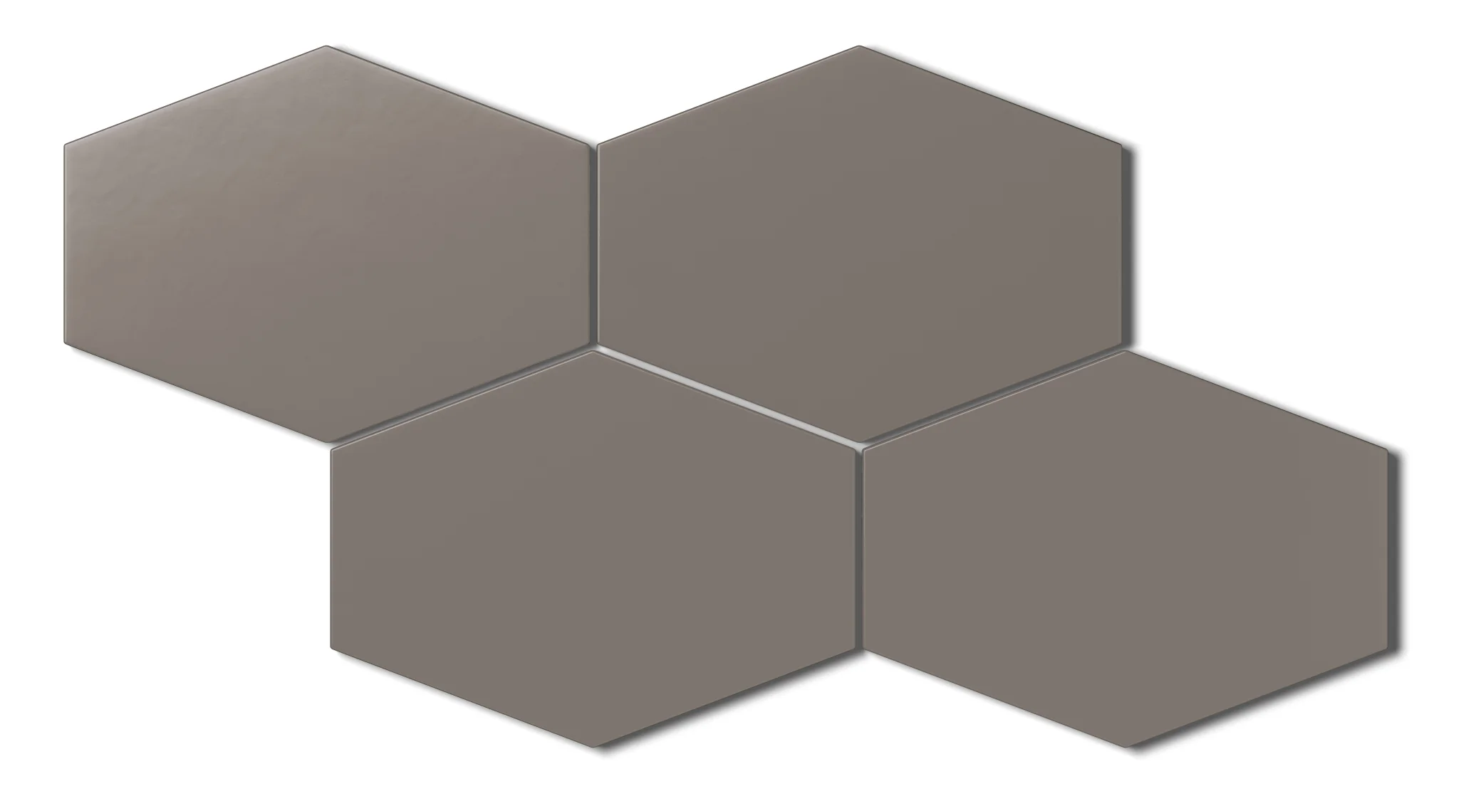Elongated Hexagon Natural Press Ceramic Tile in Timberline Matte - Rockland Interiors Inc.