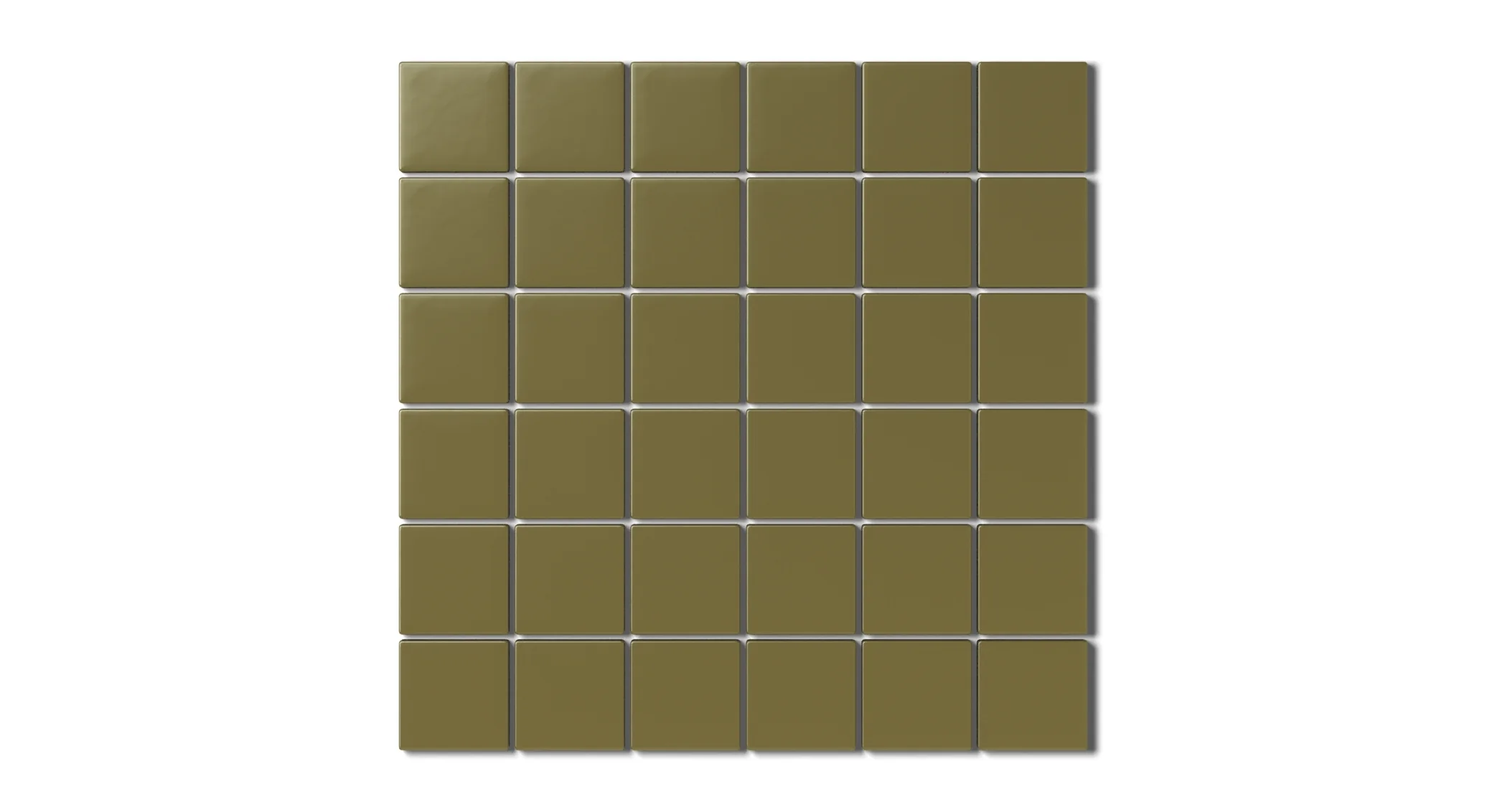 2x2 Straight Set Sheeted Natural Press Ceramic Mosaic Tile in Sap Green Matte - Rockland Interiors Inc.