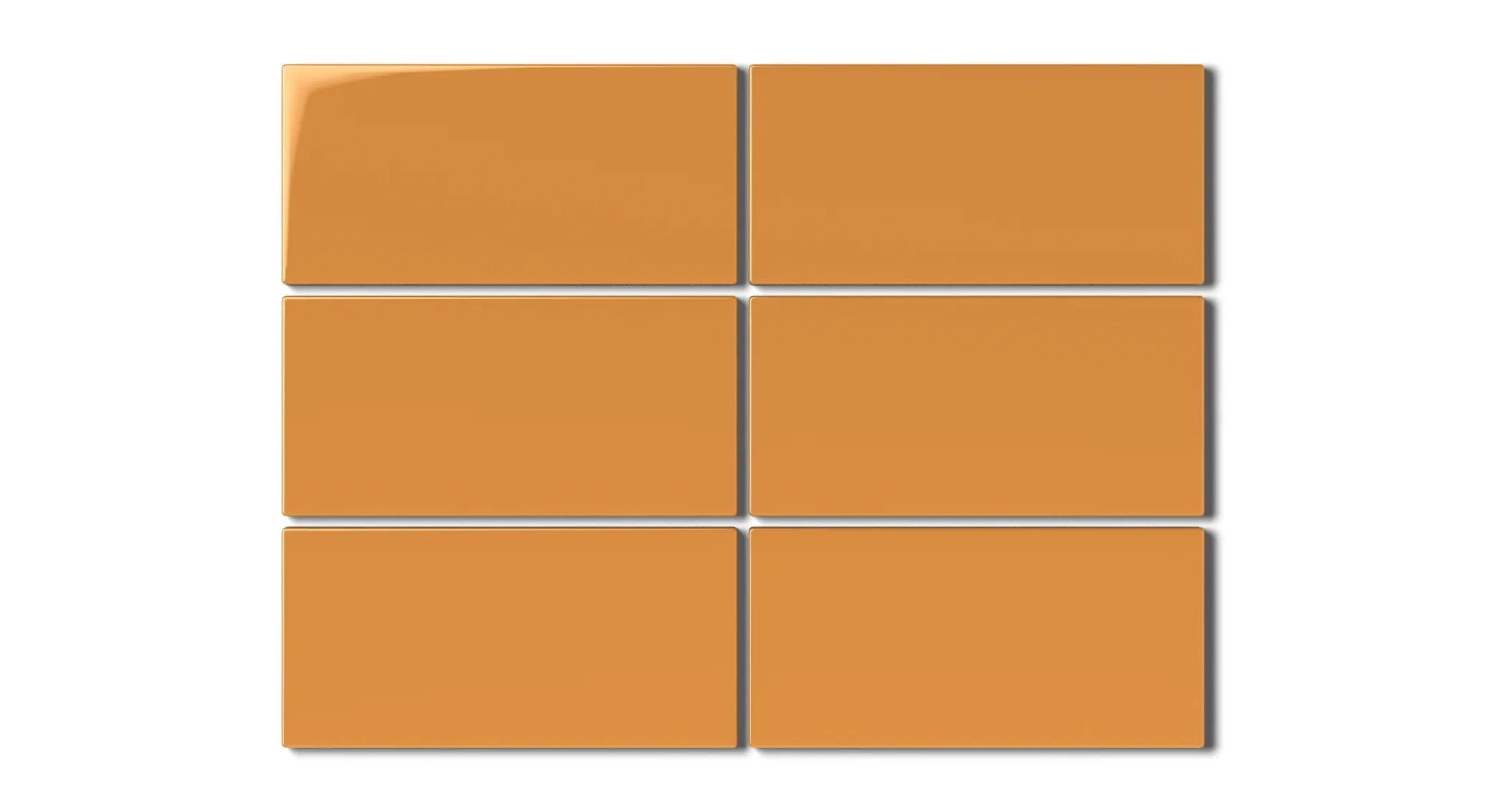 3x6 Natural Press Ceramic Tile in Yellow Ochre Gloss - Rockland Interiors Inc.