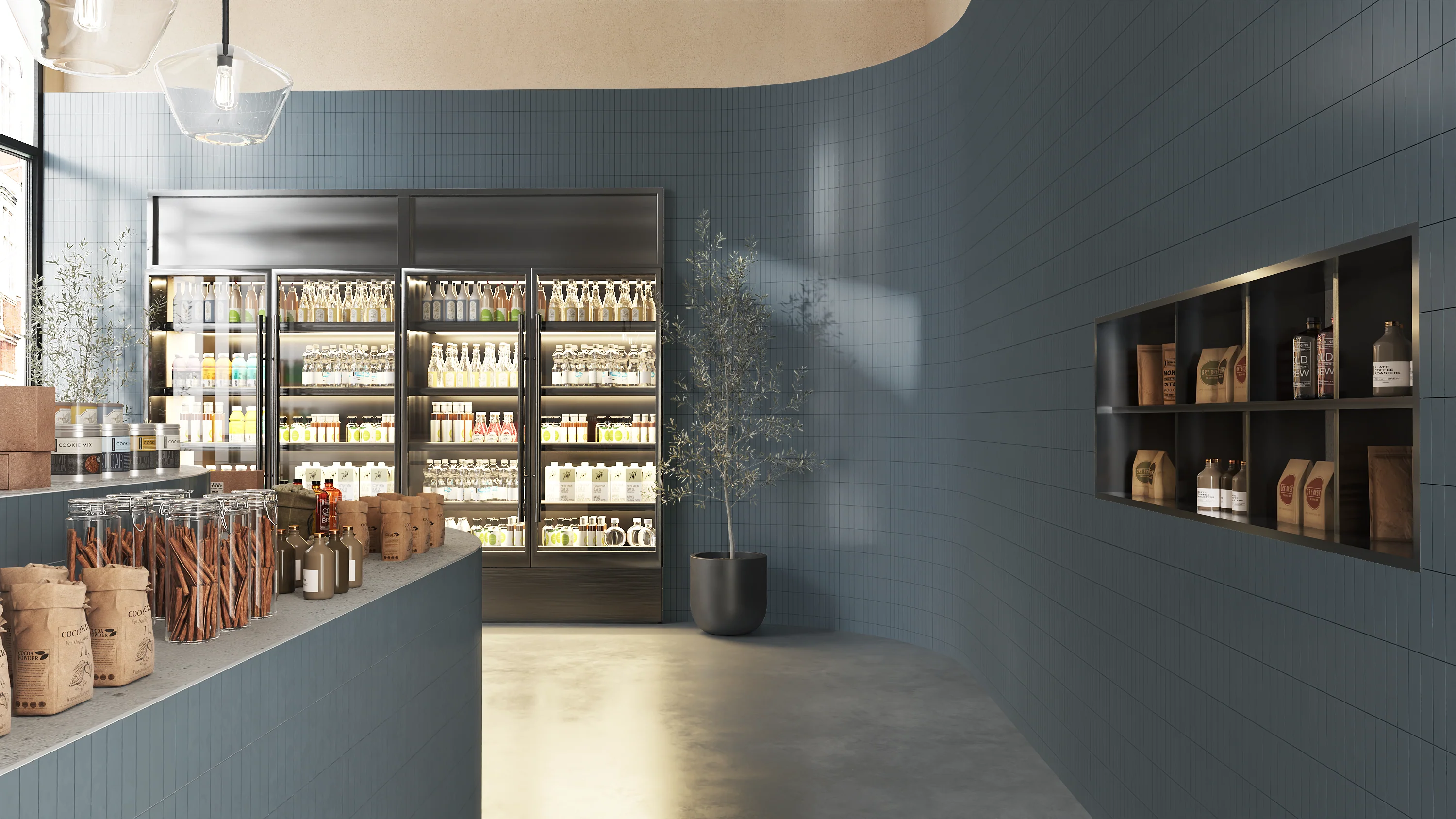 2x8 Natural Press Ceramic Tile in Indigo Matte - Rockland Interiors Inc.