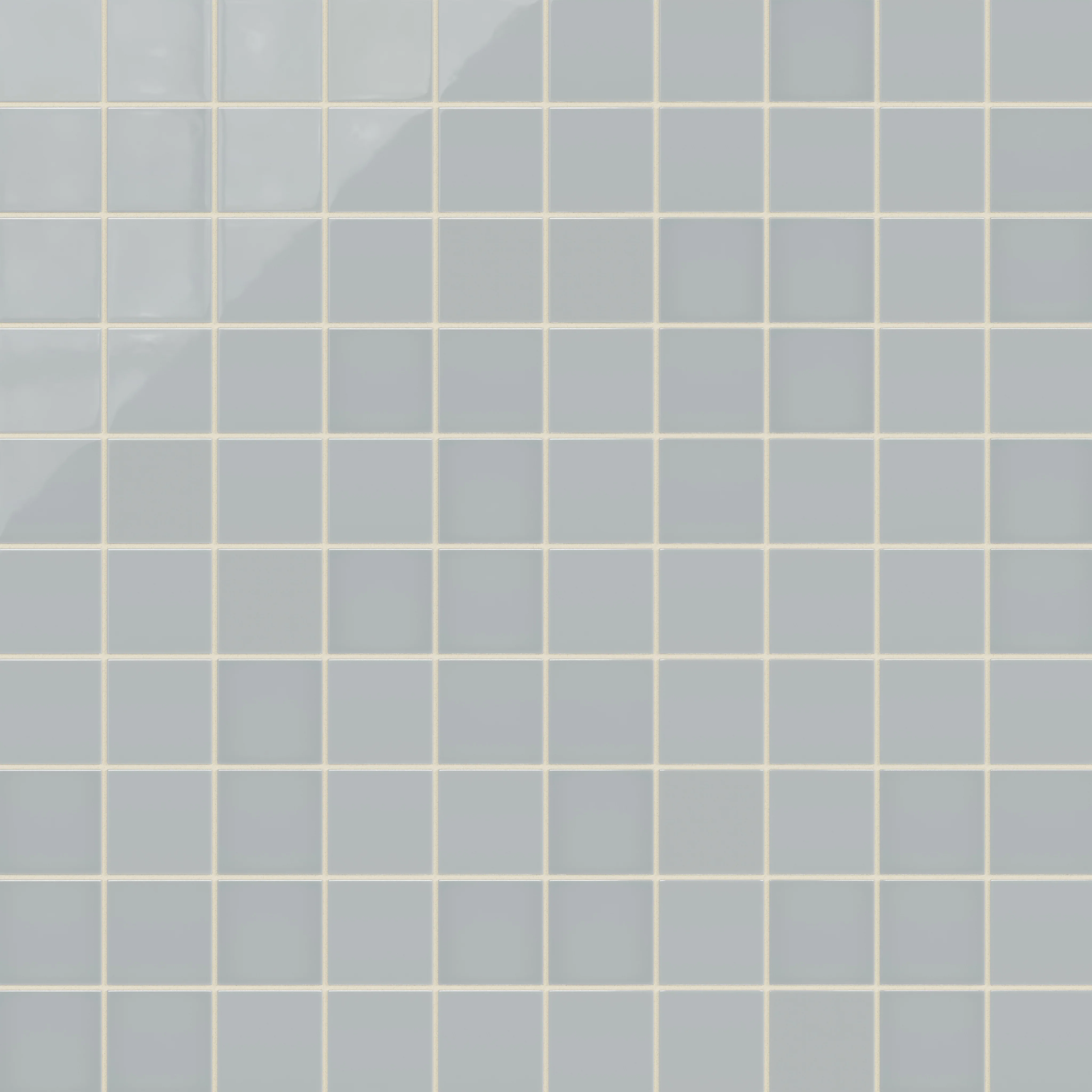 3x3 Straight Set Sheeted Natural Press Ceramic Mosaic Tile in Alberta Blue Gloss - Rockland Interiors Inc.