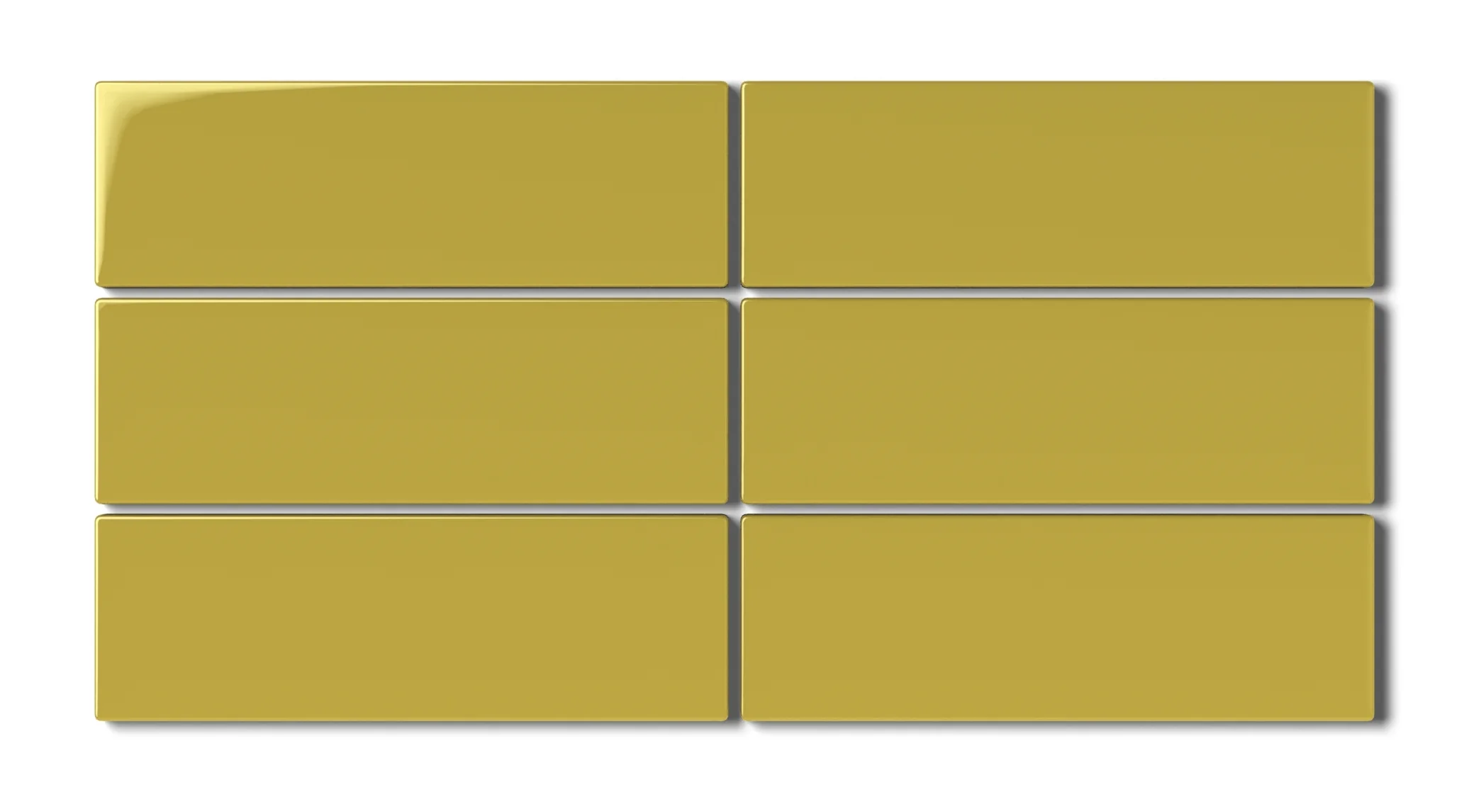 2x6 Natural Press Ceramic Tile in Azo Green Gloss - Rockland Interiors Inc.