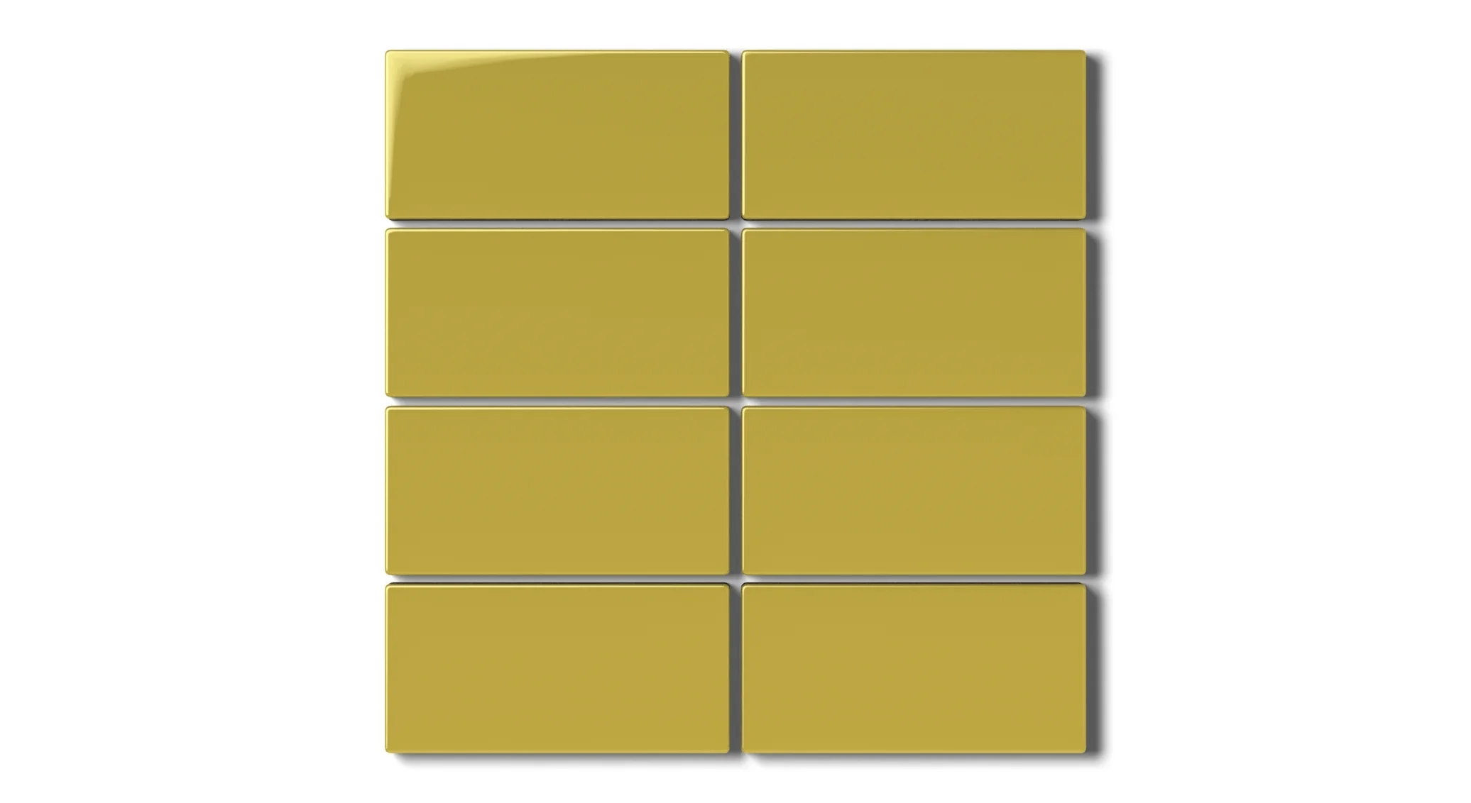 2x4 Straight Set Sheeted Natural Press Ceramic Mosaic Tile in Azo Green Gloss - Rockland Interiors Inc.