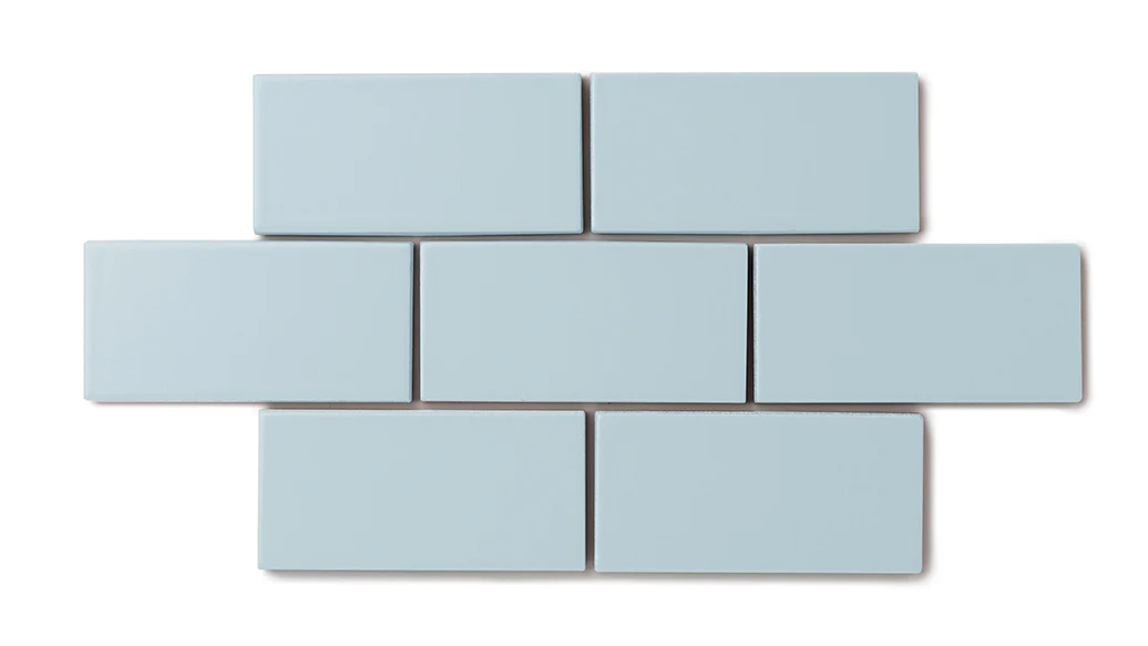 6x12 Natural Press Ceramic Tile in Egyptian Blue Matte - Rockland Interiors Inc.