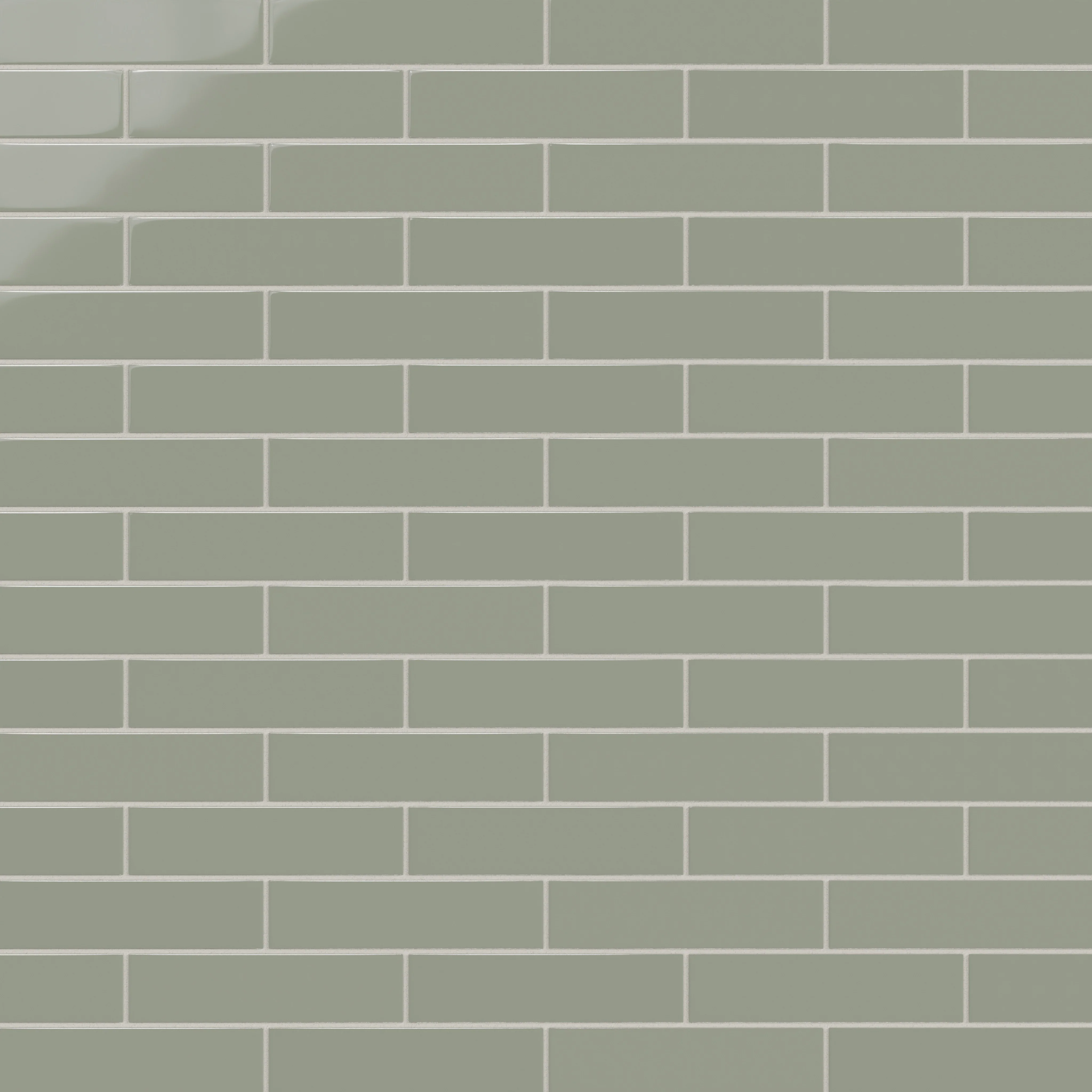 2x8 Natural Press Ceramic Tile in Terre Verte Gloss - Rockland Interiors Inc.