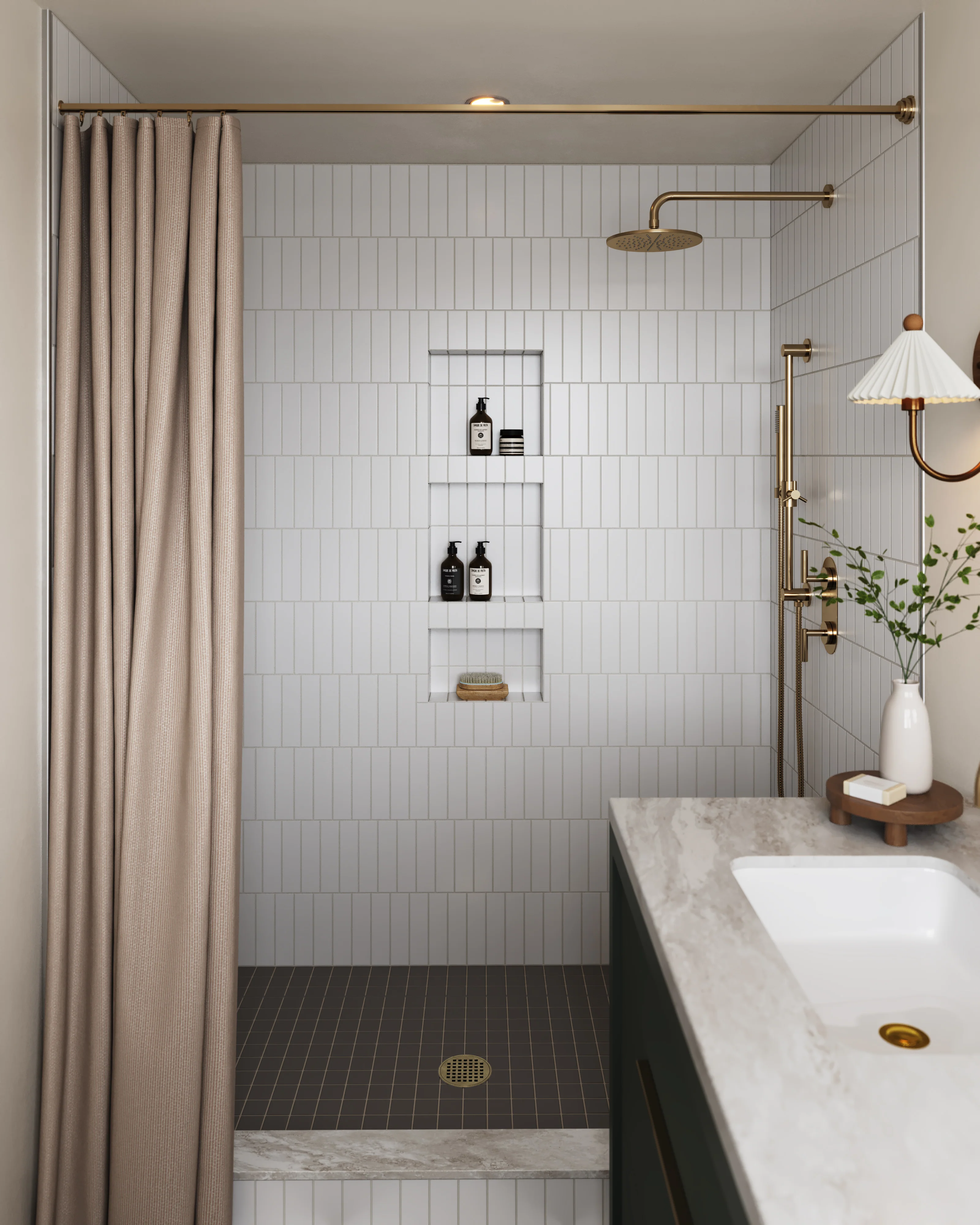 2x2 Straight Set Sheeted Natural Press Ceramic Mosaic Tile in Timberline Matte - Rockland Interiors Inc.