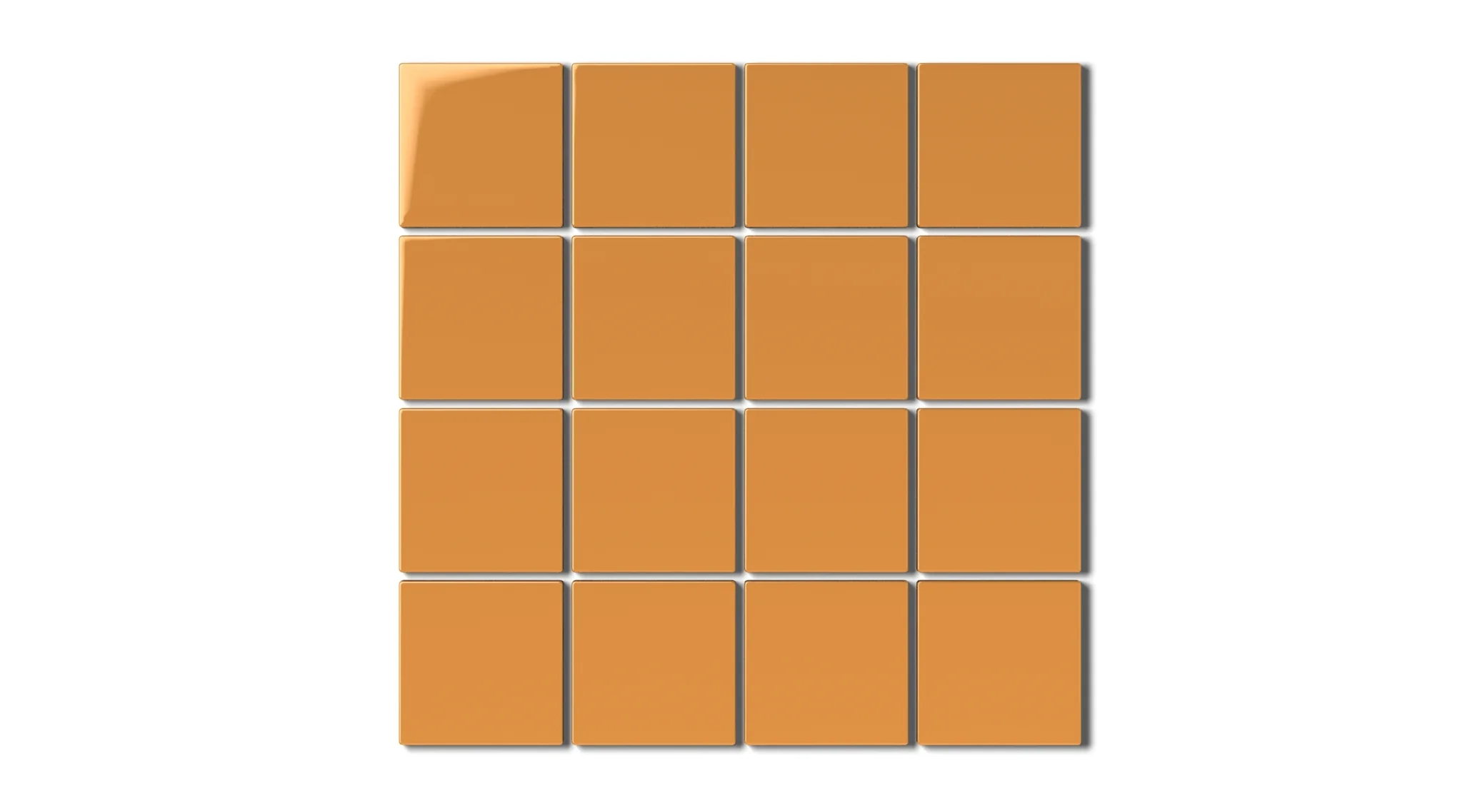 3x3 Straight Set Sheeted Natural Press Ceramic Mosaic Tile in Yellow Ochre Gloss - Rockland Interiors Inc.
