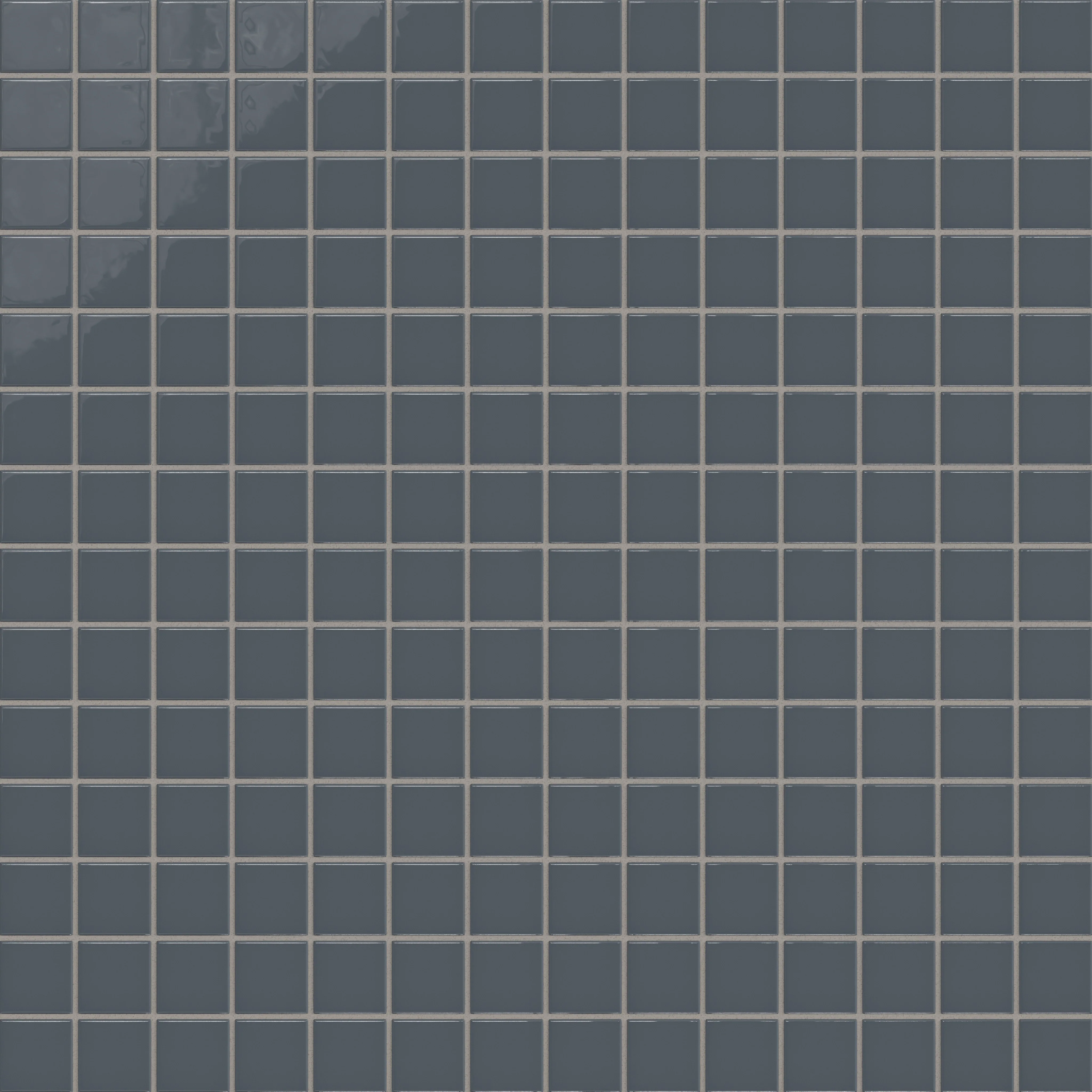 2x2 Straight Set Sheeted Natural Press Ceramic Mosaic Tile in Indigo Gloss - Rockland Interiors Inc.