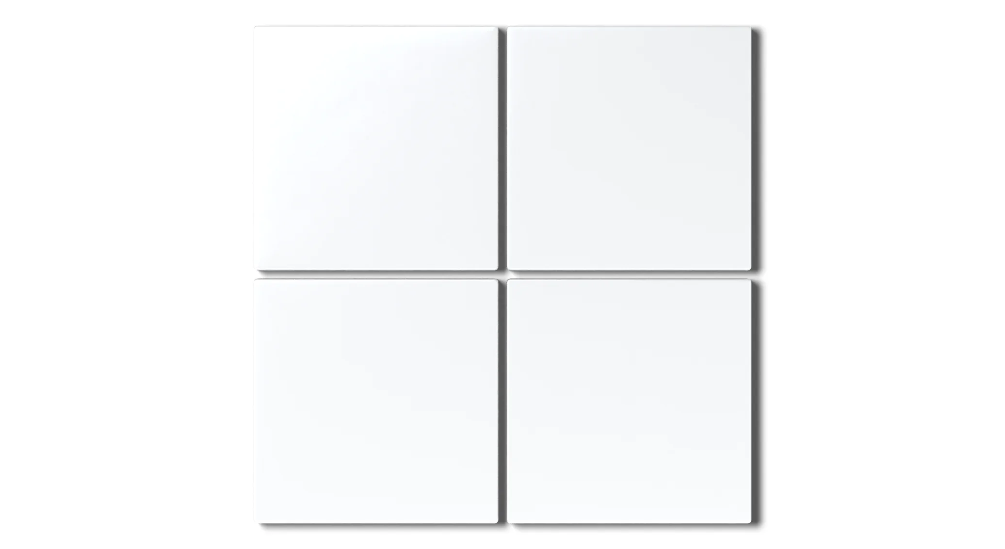 4x4 Natural Press Ceramic Tile in Gesso Matte - Rockland Interiors Inc.