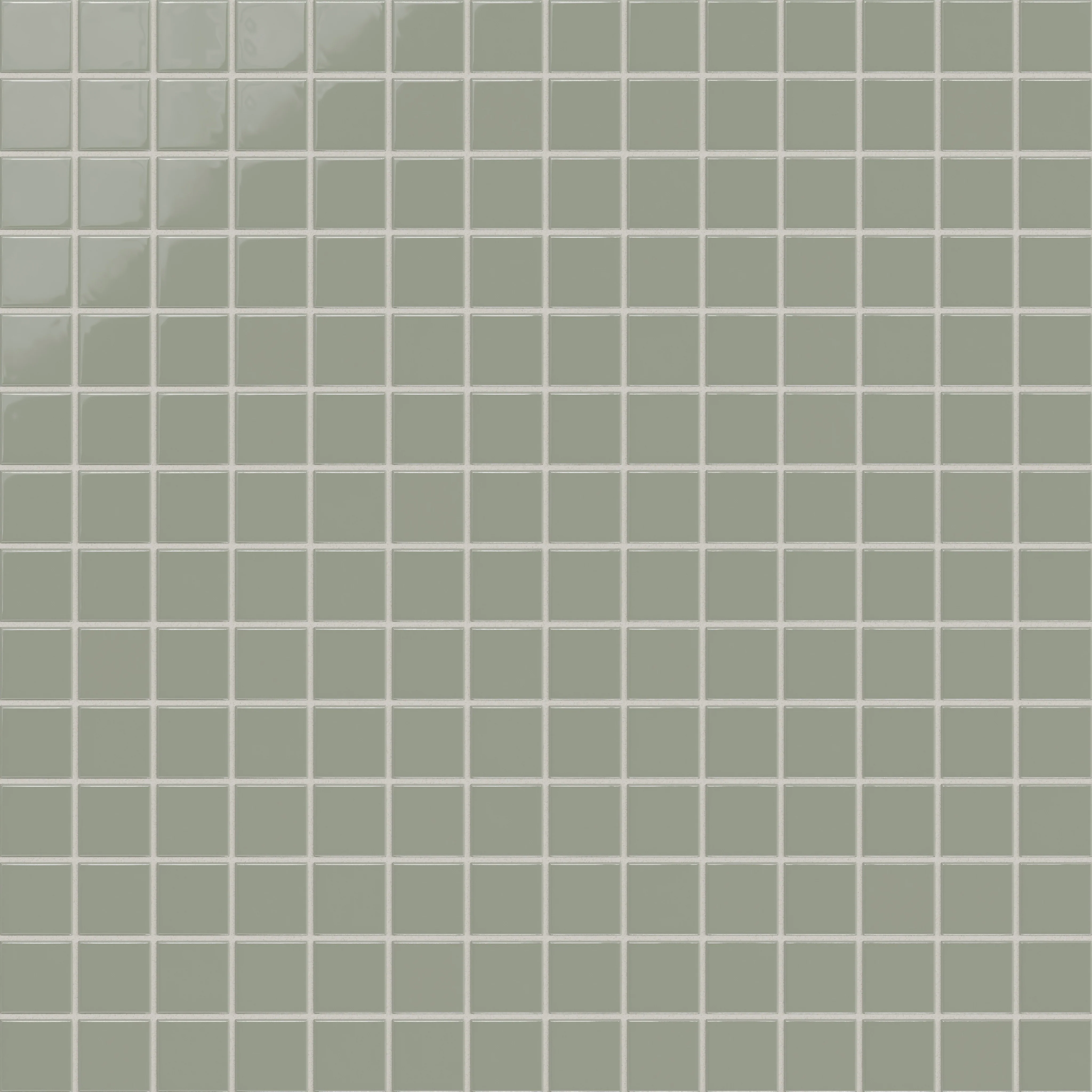 2x2 Straight Set Sheeted Natural Press Ceramic Mosaic Tile in Terre Verte Gloss - Rockland Interiors Inc.