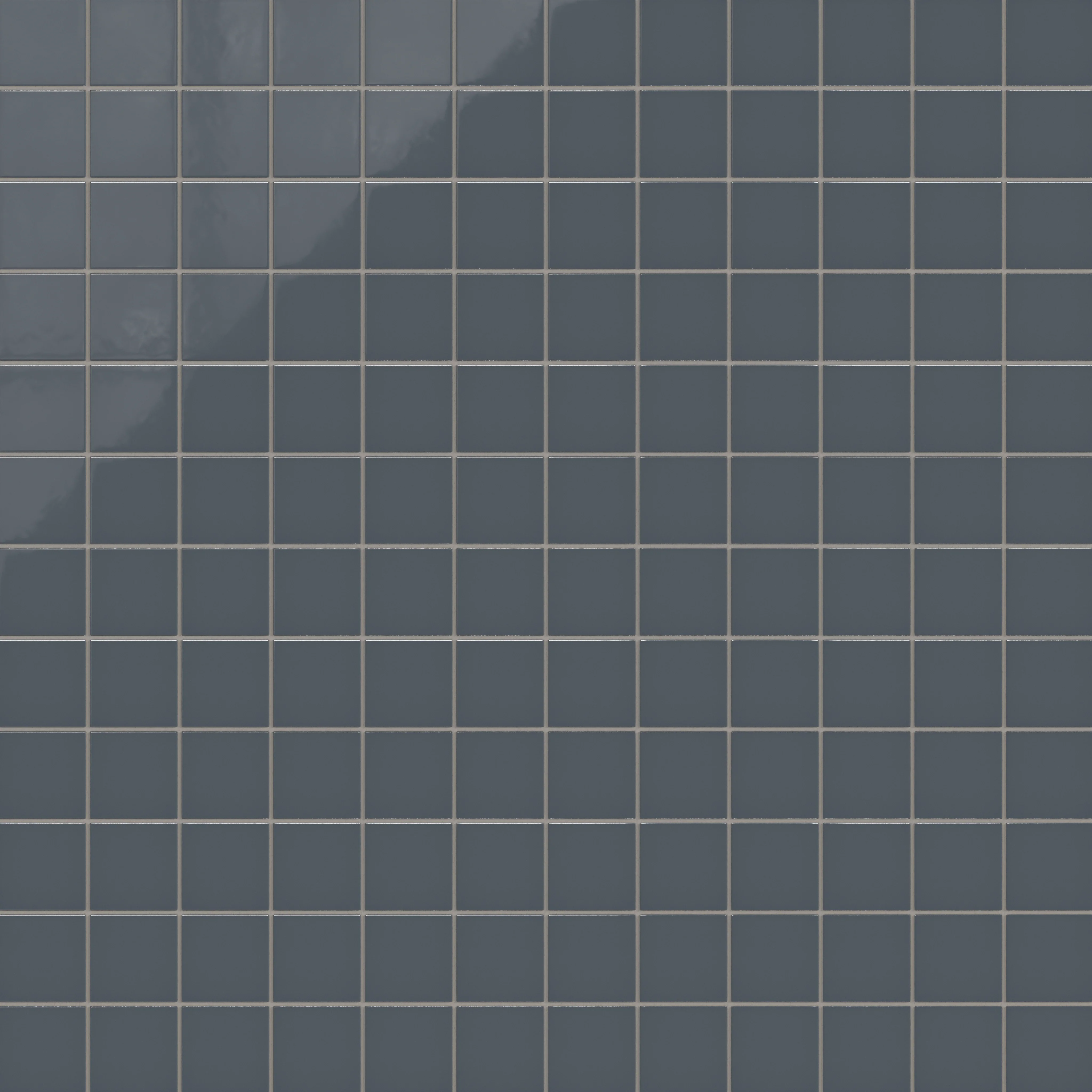 3x3 Straight Set Sheeted Natural Press Ceramic Mosaic Tile in Indigo Gloss - Rockland Interiors Inc.