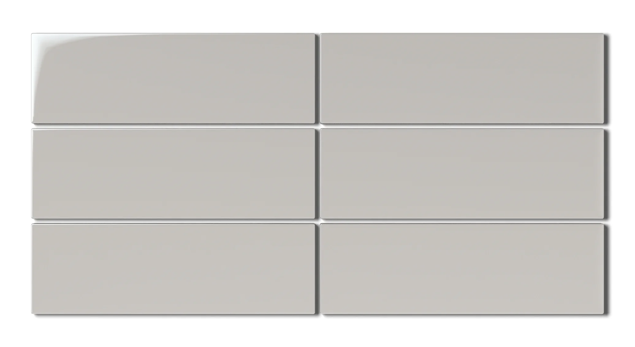 3x9 Natural Press Ceramic Tile in Titanium Grey Gloss - Rockland Interiors Inc.